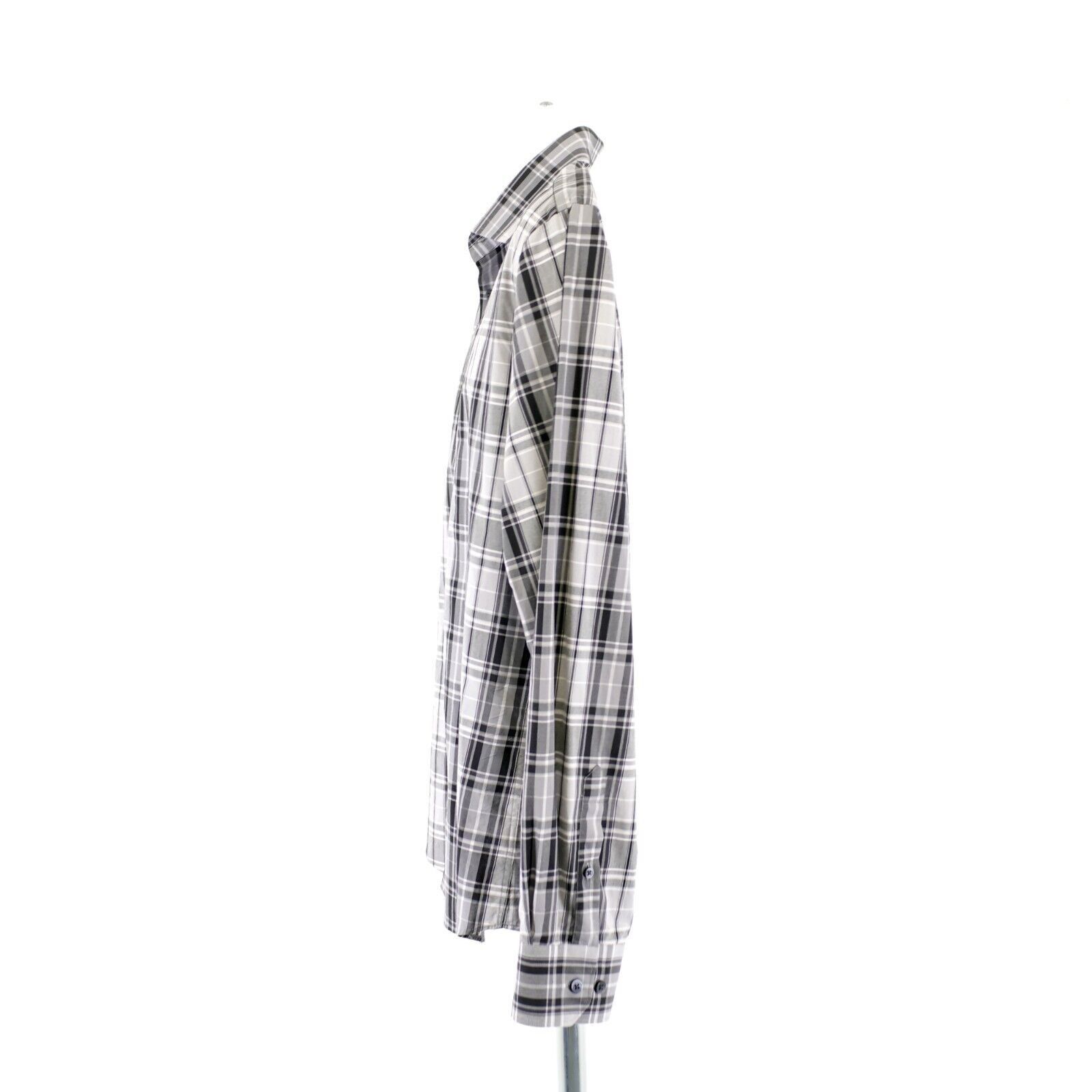 Express Express Fitted Gray Black Plaid Large 15-16.5 Collared Dress Size US L / EU 52-54 / 3 - 5 Thumbnail