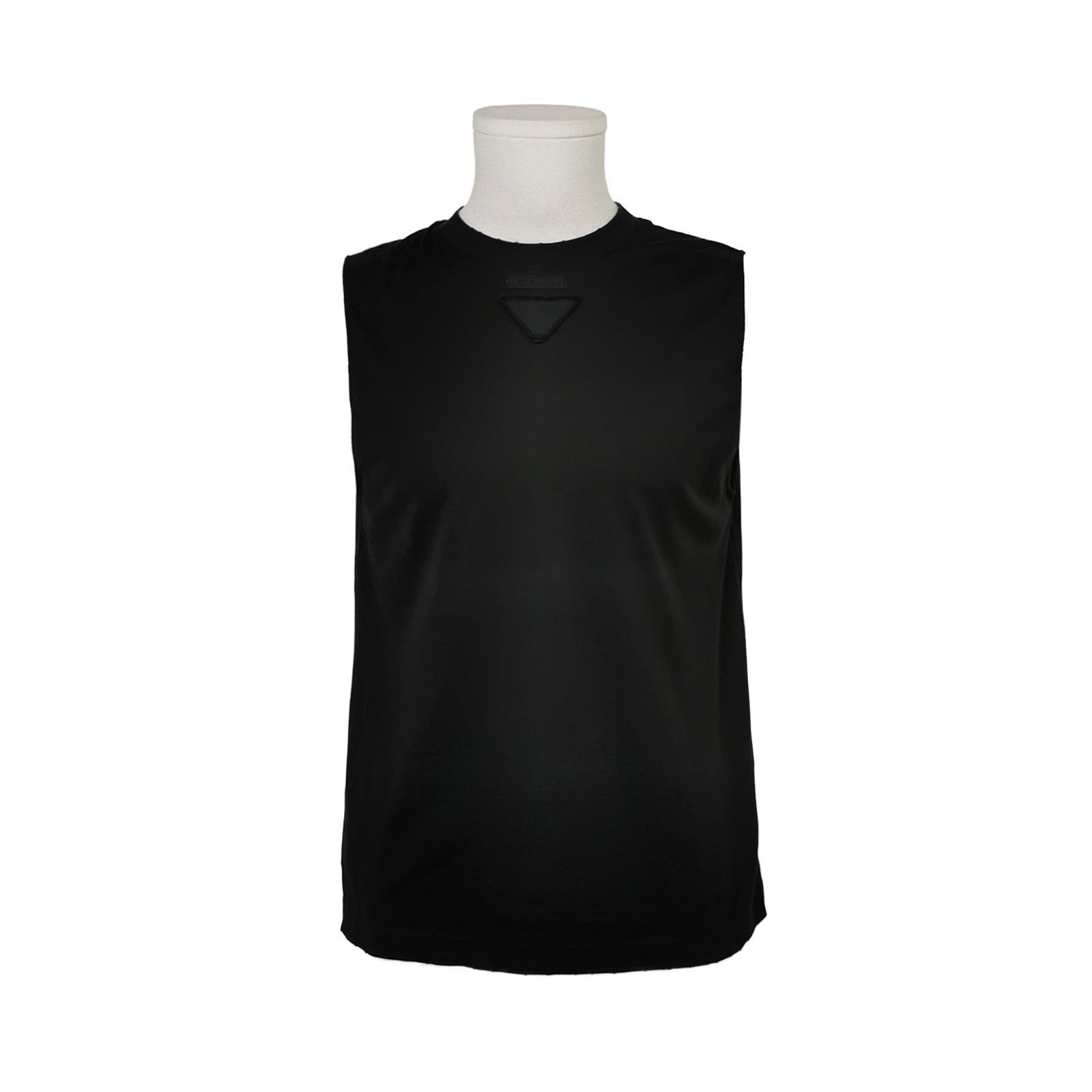 Prada XS Solid Cotton Logo Tank Top