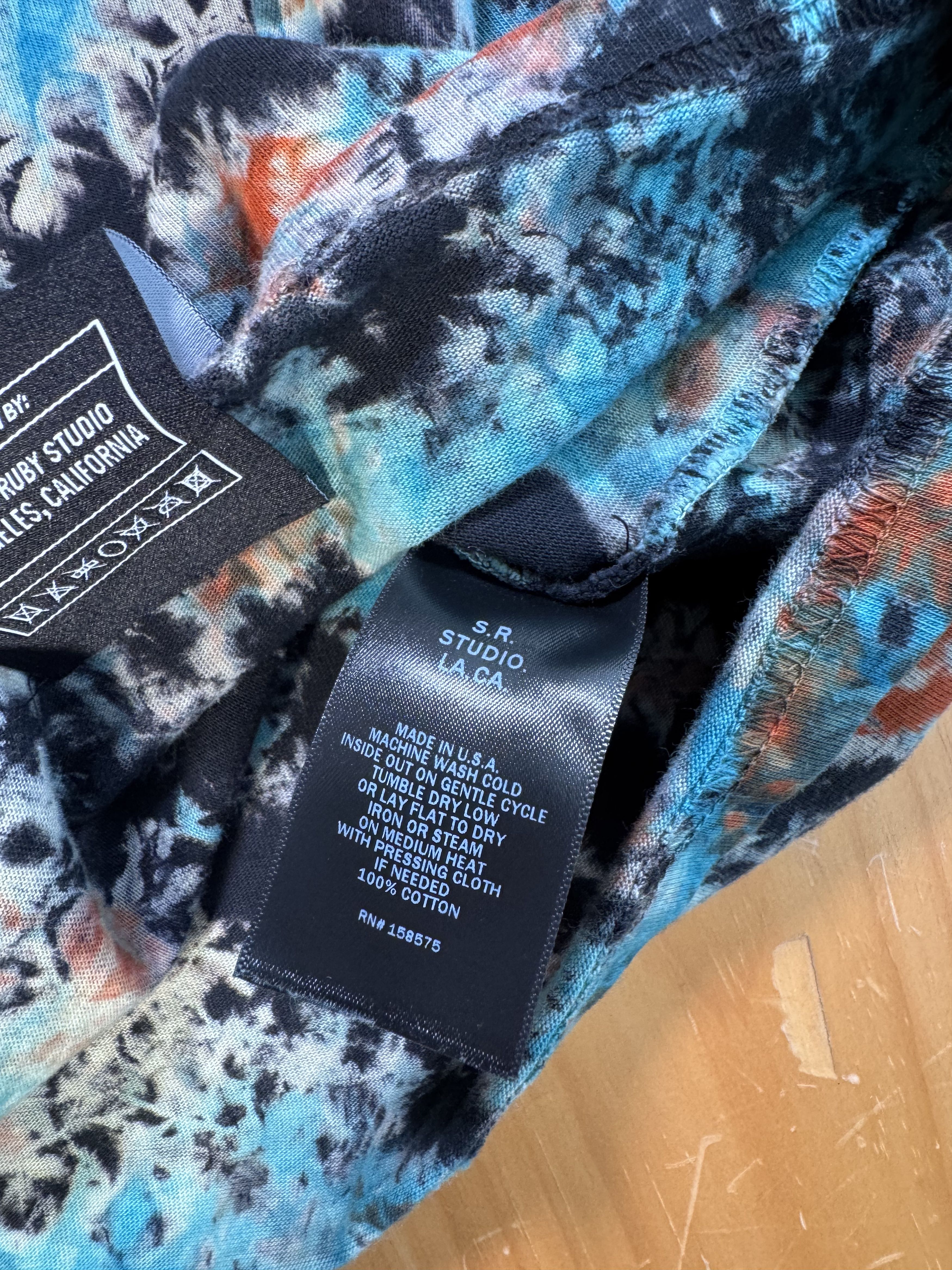 Sterling Ruby SR STUDIO LA CA FLAME TIE-DYE OVERSIZED SHORT SLEEVE SHIRT Size US L / EU 52-54 / 3 - 4 Thumbnail