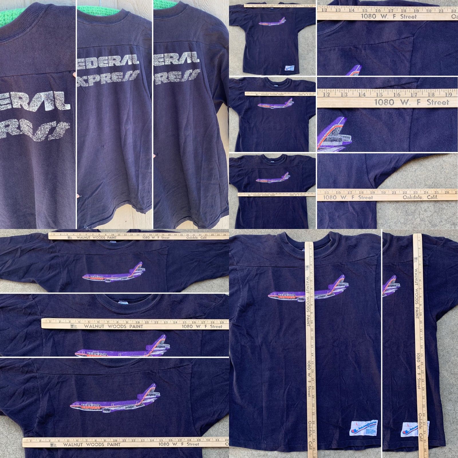 Champion VINTAGE Champion T-Shirt Jersey Style Federal Express Airplane Graphics Blue L Mens Adults Size L Size US L / EU 52-54 / 3 - 8 Thumbnail