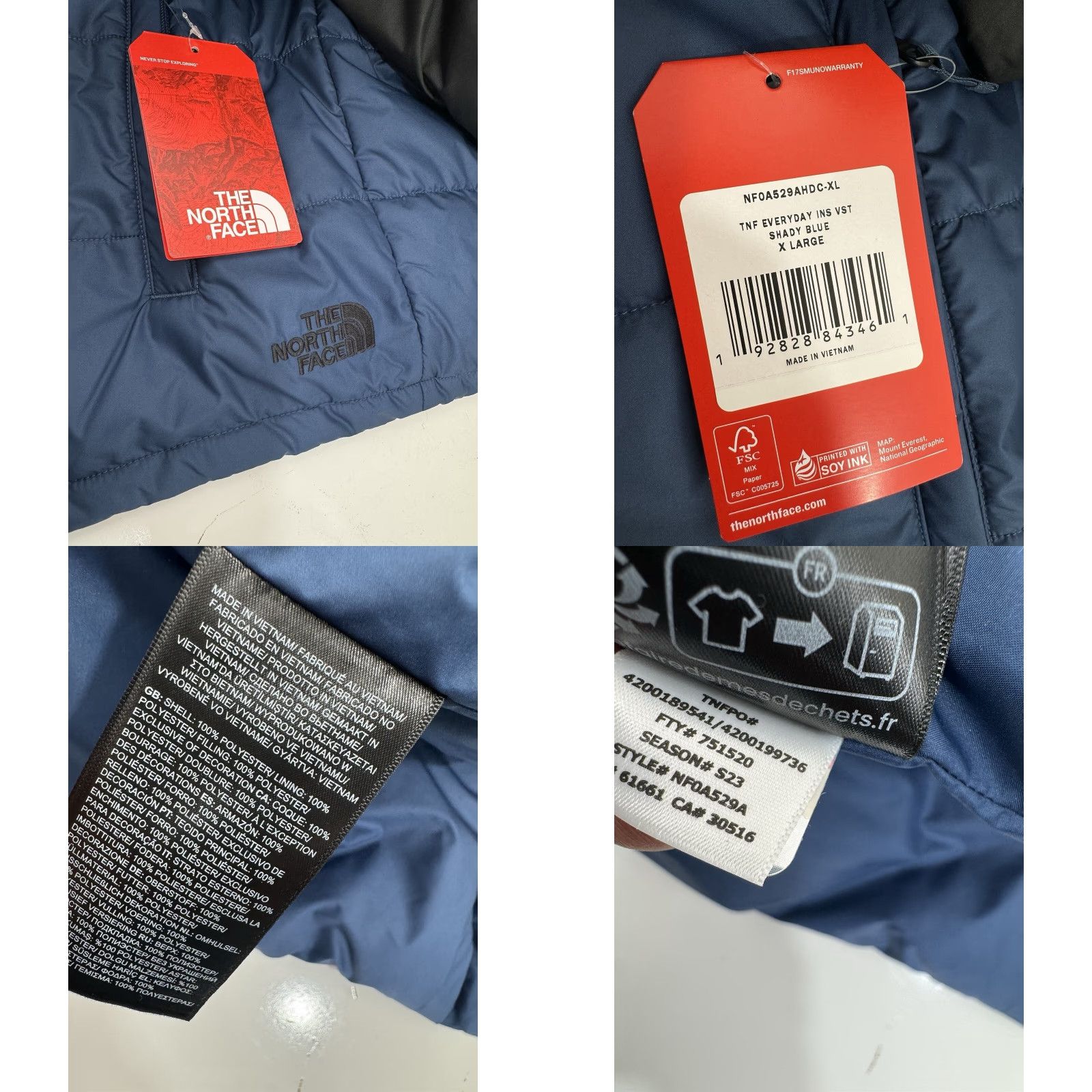 The North Face The North Face Blue Moon Brewing Company - Vest - Mens XL - Blue Quilted Full Zip - Recycled Polyester Size US XL / EU 56 / 4 - 8 Thumbnail