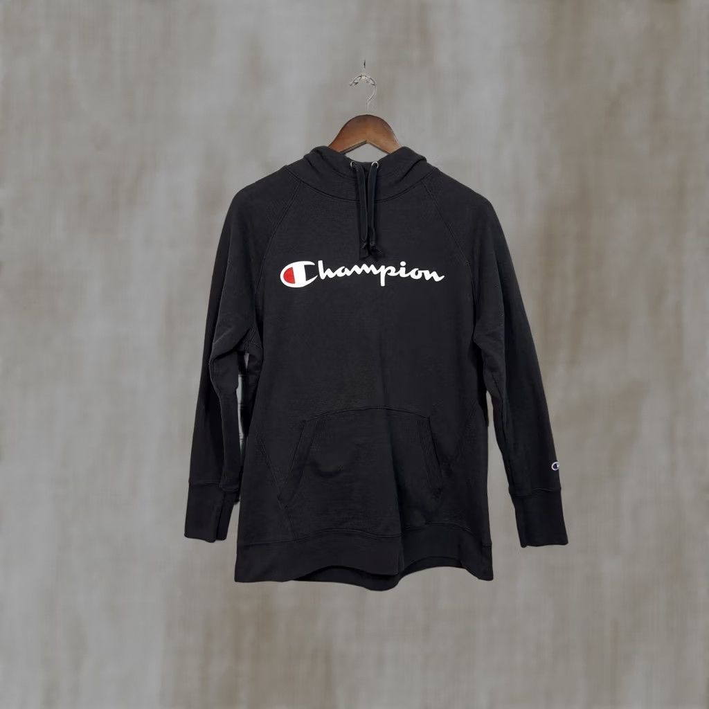 Champion Champion Hoodie Black Sweatshirt XL Women - Regular Fit, Crew Neck, Long Sleeve, Kangaroo Pocket, Solid, Authentic Athleticwear Size XL / US 12-14 / IT 48-50 - 1 Thumbnail