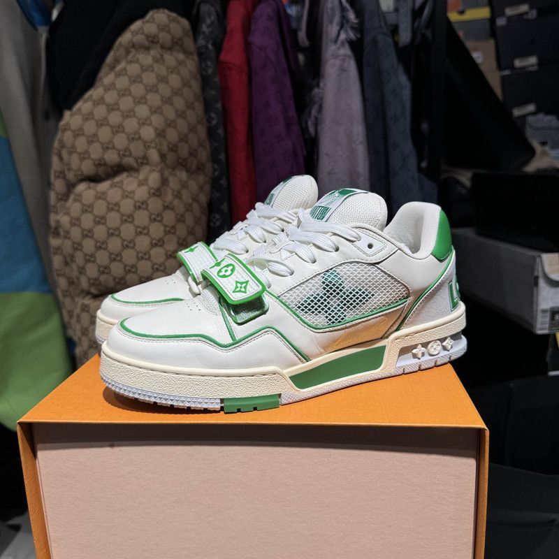 Louis Vuitton Louis Vuitton Vintage Trainer Sneakers in White Green -2508 Size US 6.5 / EU 39-40 - 1 Thumbnail