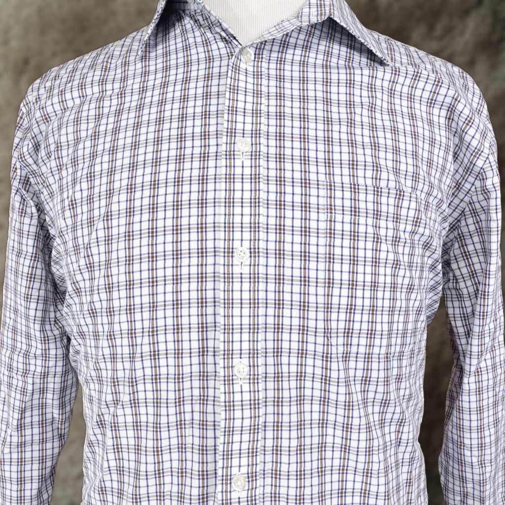 Stafford VINTAGE Stafford Check Dress Shirt Men Long Sleeve Cotton 16.5 Neck Business Casual Formal 90s Size 42R - 1 Thumbnail