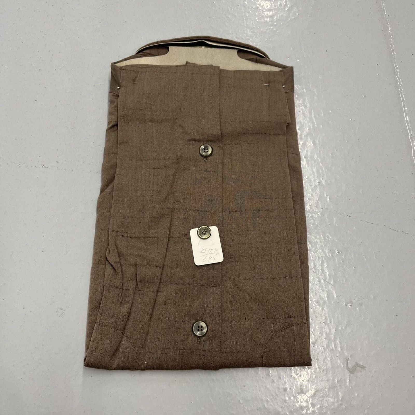 Other NOS Vintage 60s Casuals Brown Fleck Rayon Loop Collar Size US M / EU 48-50 / 2 - 2 Thumbnail