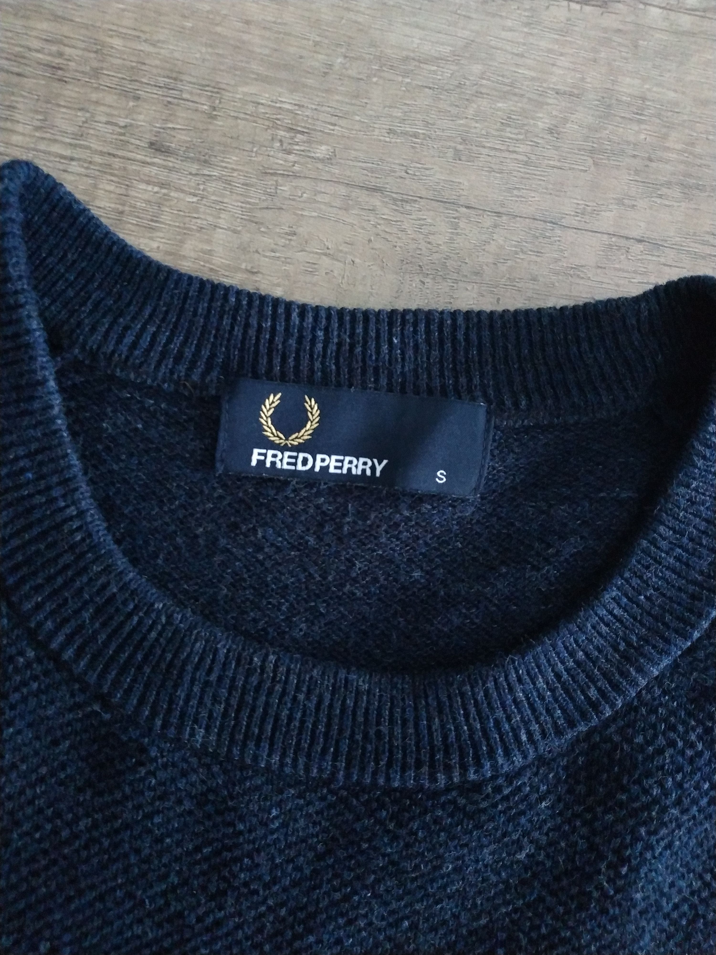 Fred Perry Fred Perry Men's Navy Knit Sweater Jumper Pullover, s. SMALL Size US S / EU 44-46 / 1 - 9 Thumbnail