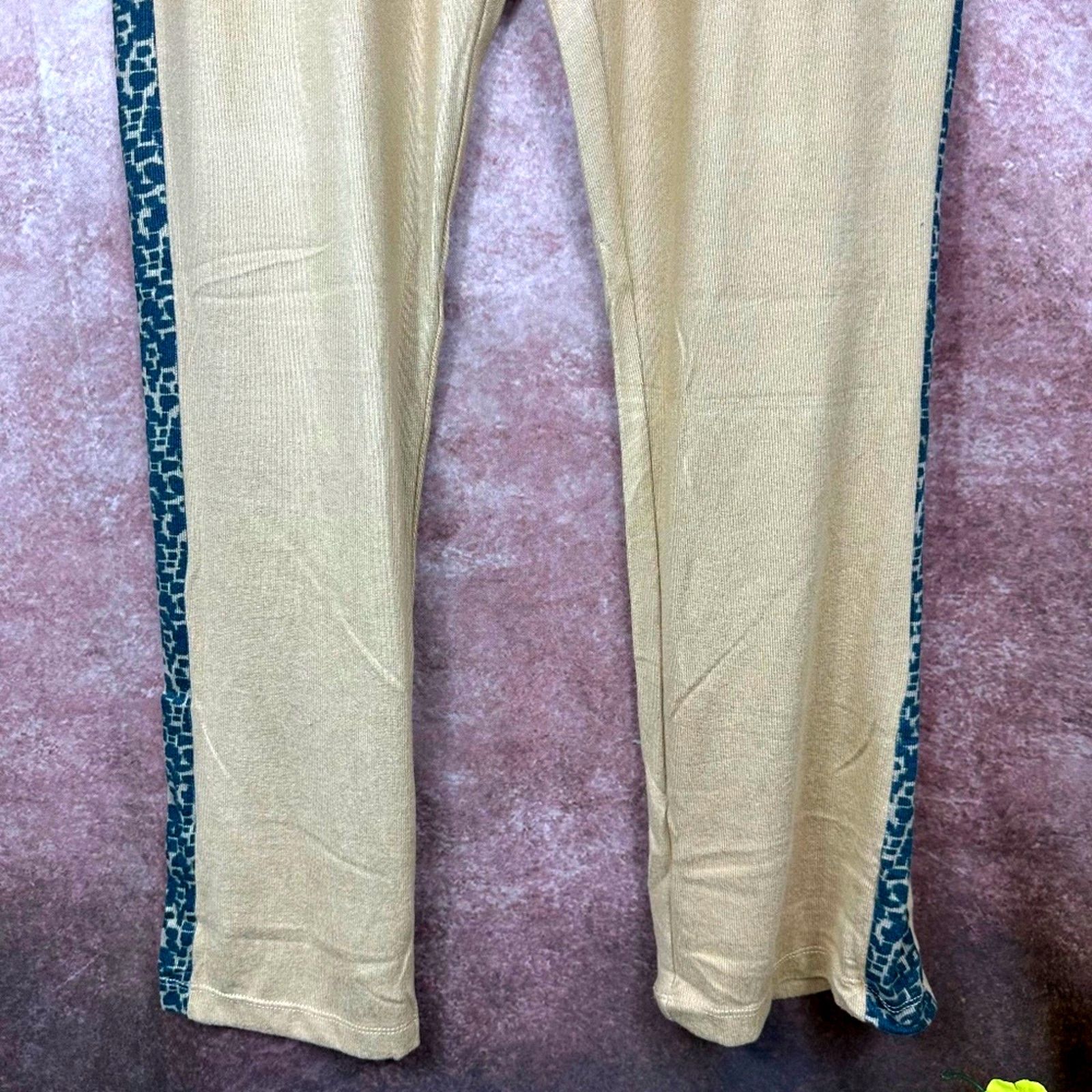 Other Retreat Rhonda Shear Knit Pants Suntan Abstract Animal L Size 33" - 3 Thumbnail