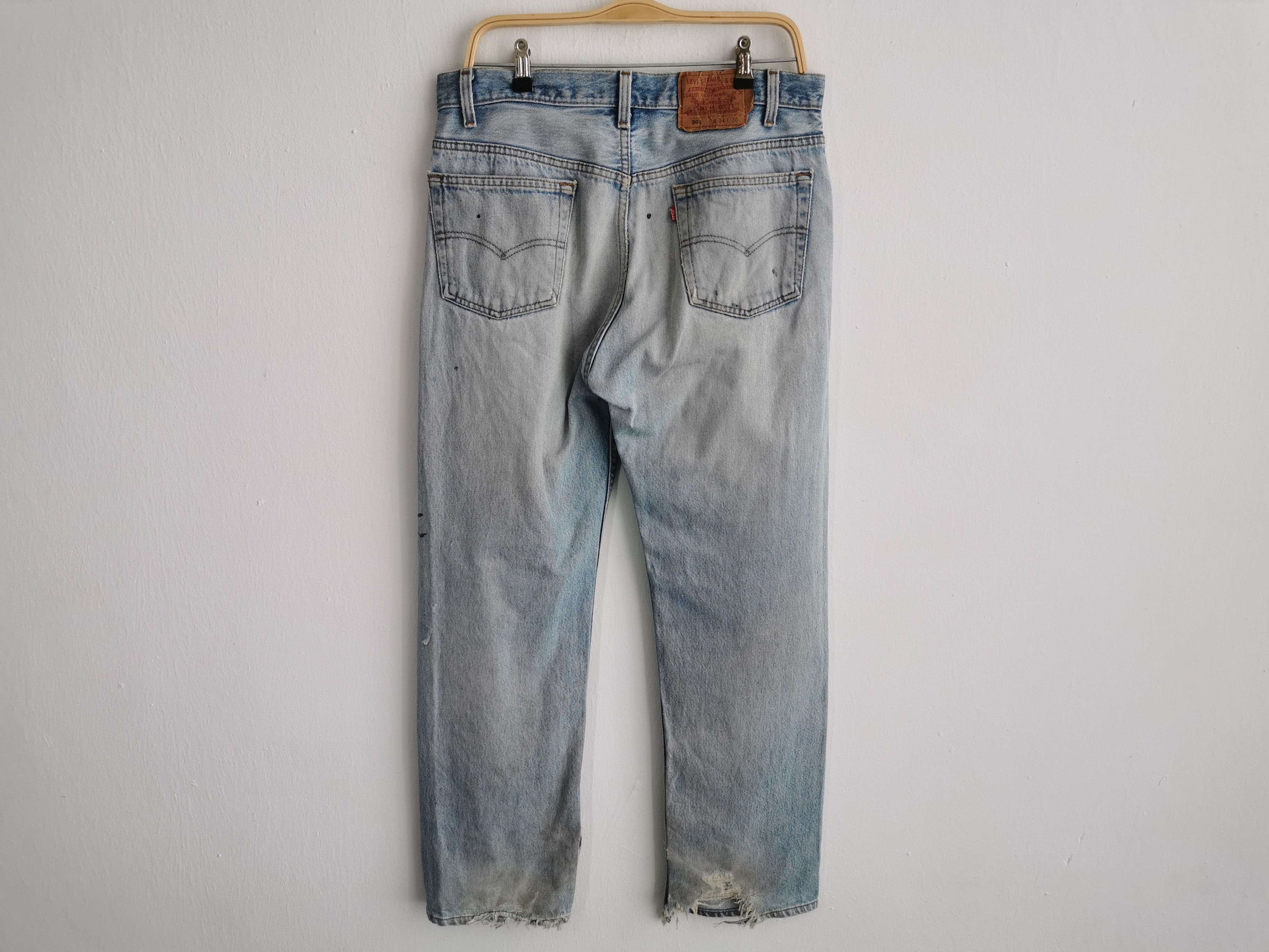 Levi's Distressed Vintage 90s Levis Lot 501 Denim Size 33/34x30 Size US 33 - 3 Thumbnail