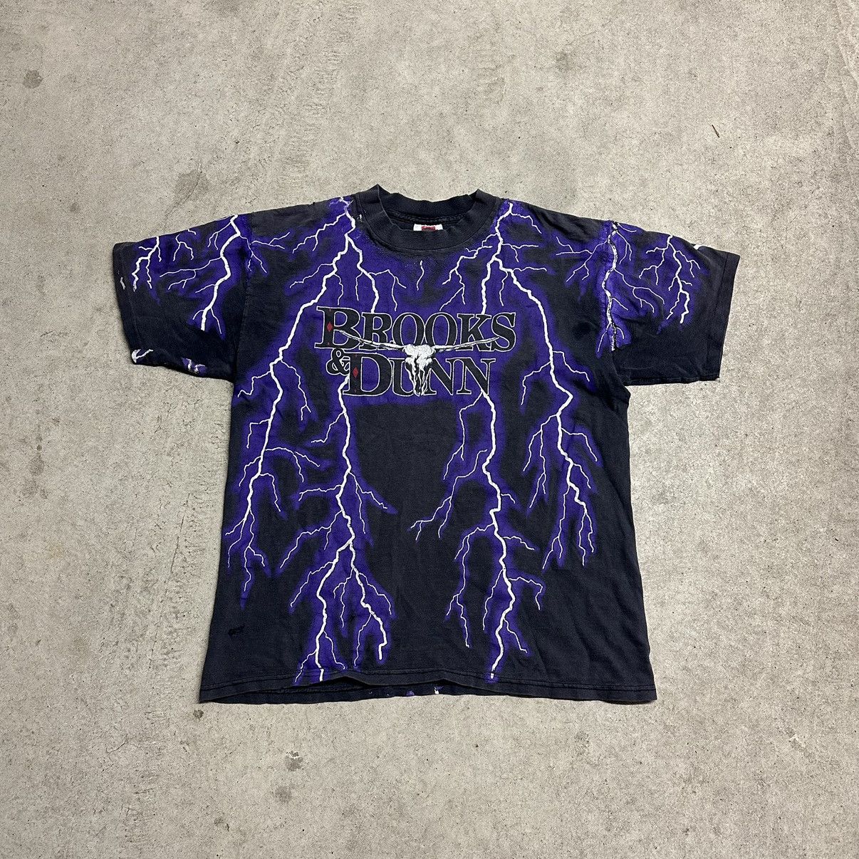image of Vintage Brooks Dunn Aop Tee in Black, Men's (Size Medium)