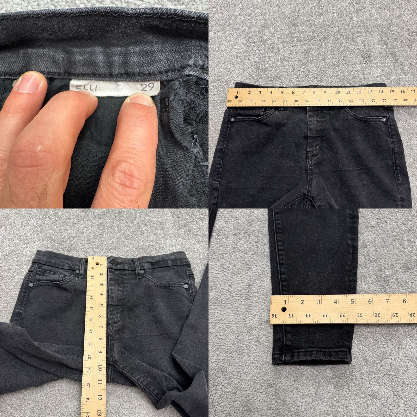 Vintage VINTAGE Habitual Womens Skinny Crop Jeans 29 Black High Rise Stretch Denim Modern Heritage Size 29" - 8 Thumbnail