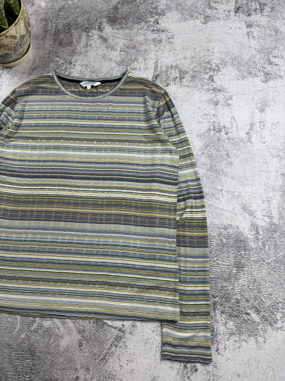 Vintage BRORA Viscose Striped 16 Size Longsleeve Pullover Sweatshirt Size XXL / US 16-18 / IT 52-54 - 9 Thumbnail