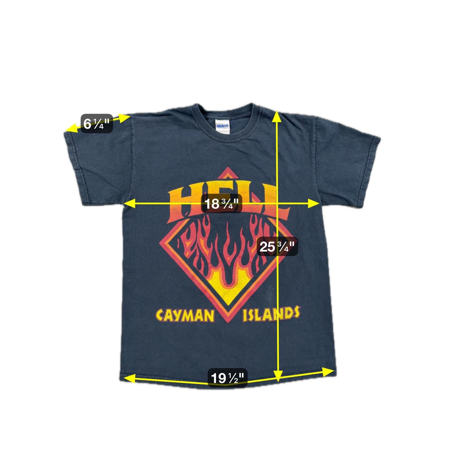 Gildan Vtg 90s Cayman Islands HELL T-Shirt Adult M Size US M / EU 48-50 / 2 - 5 Thumbnail