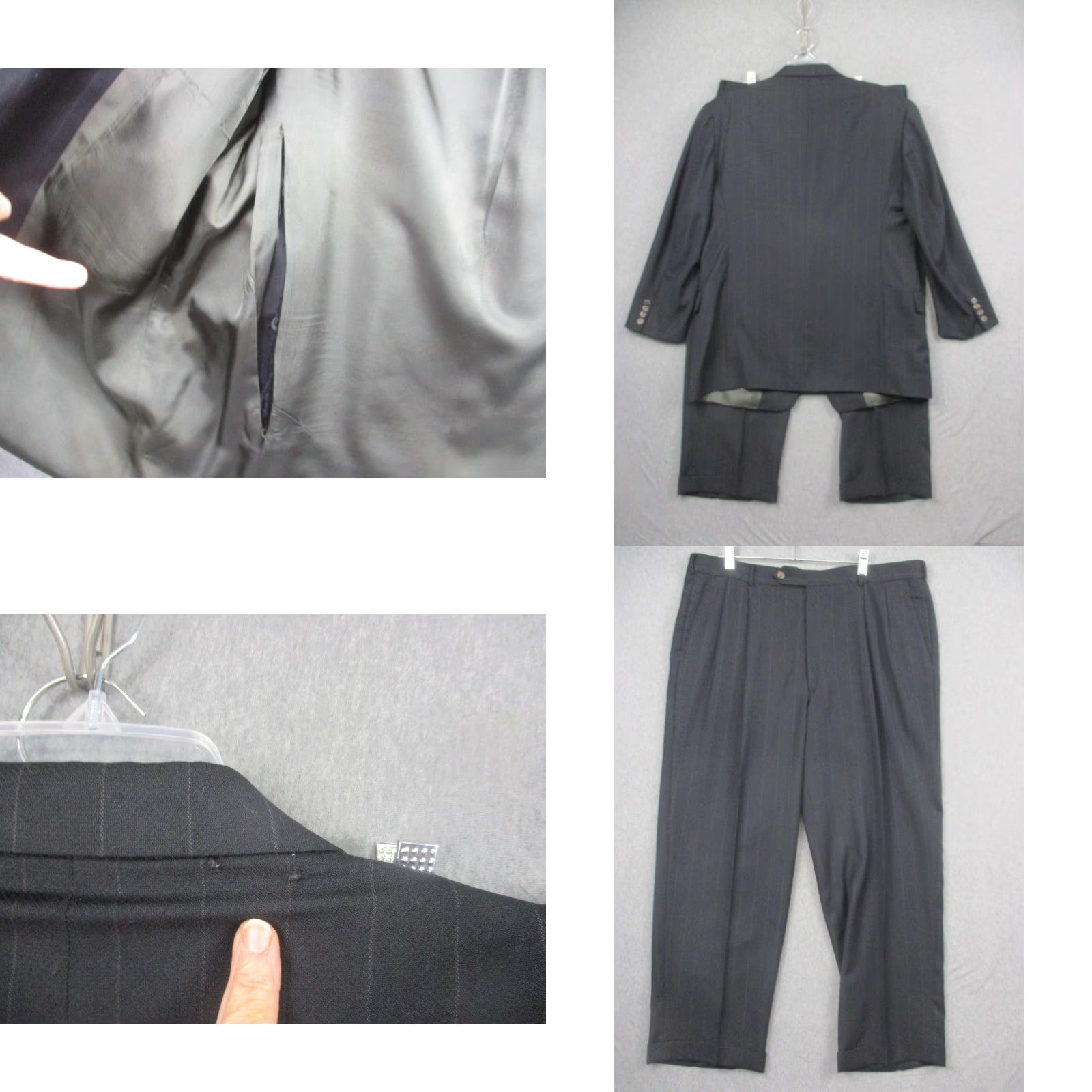 Brooks Brothers Brooks Brothers Suit Mens 43R Gray Pinstripe 100% Wool Made in USA 2 Button 2 Piece Regular Notch Lapel Mens Size 46R - 9 Thumbnail