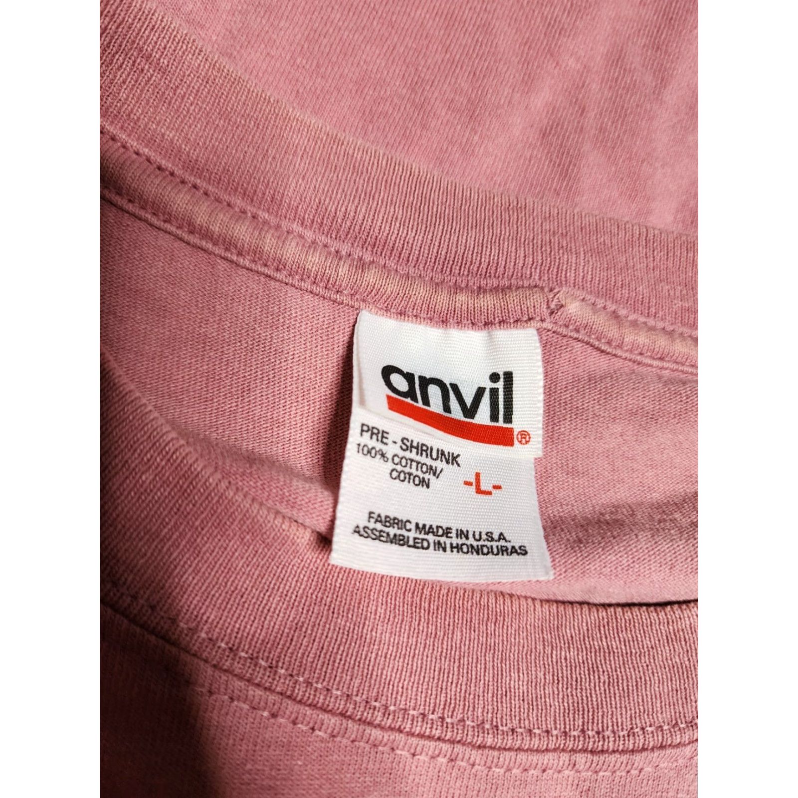 Anvil Vintage 90s Mens Large Pink Cotton T-Shirt with Apple Birdhouse Country Homestead Theme by Anvil Size US L / EU 52-54 / 3 - 4 Thumbnail