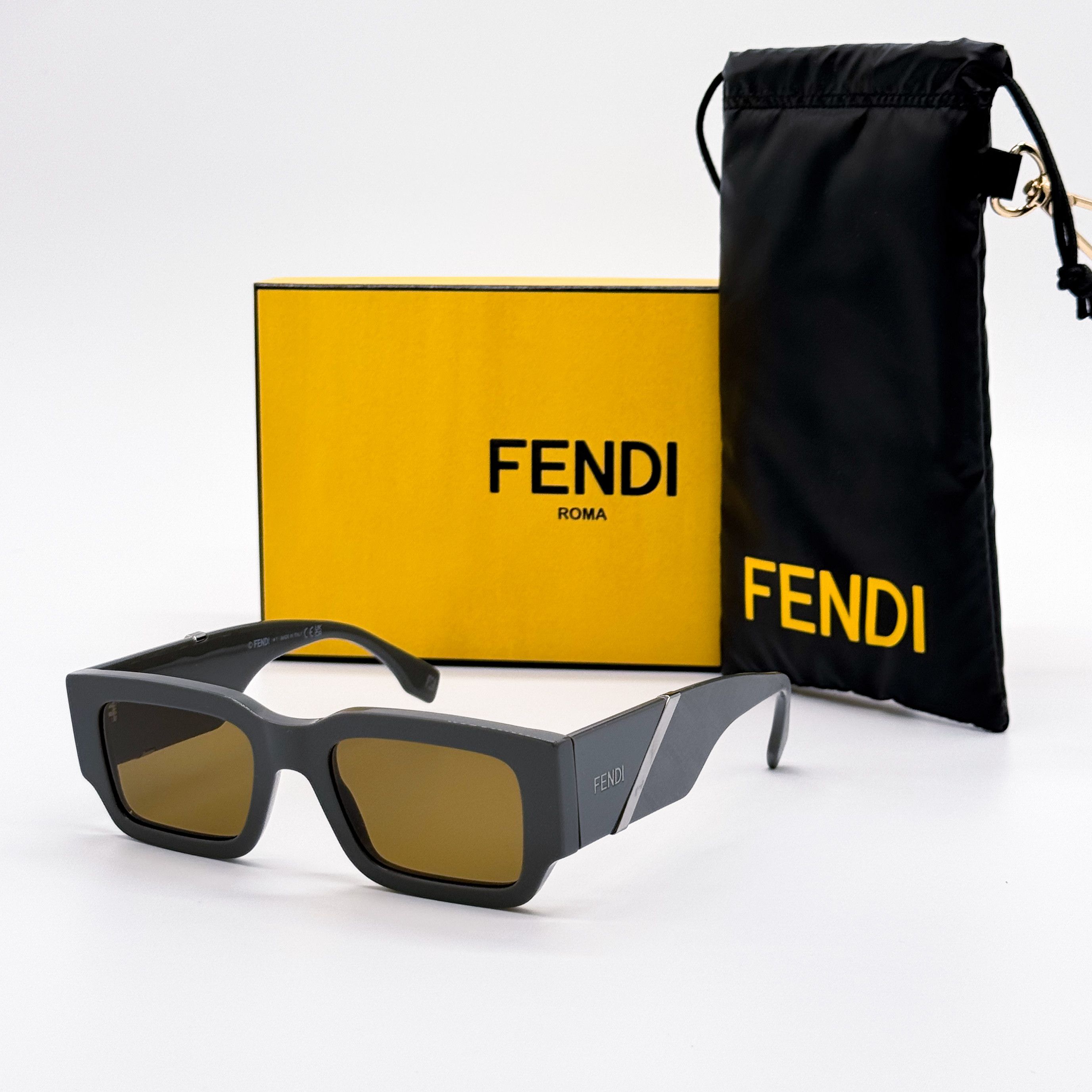 Fendi NEW FENDI FE40131I 20E SQUARE BROWN MEN SUNGLASSES FENDI Size ONE SIZE - 1 Thumbnail