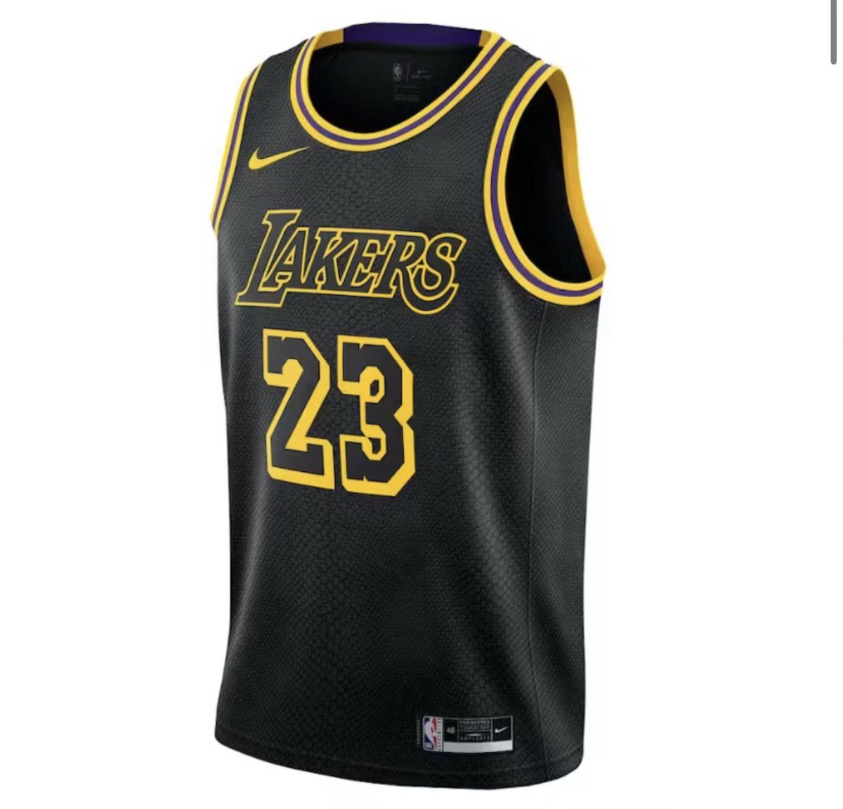 image of L A Lakers x NBA Nike Nba Lakers Lebron James Swingman Jersey Black, Men's (Size Large)