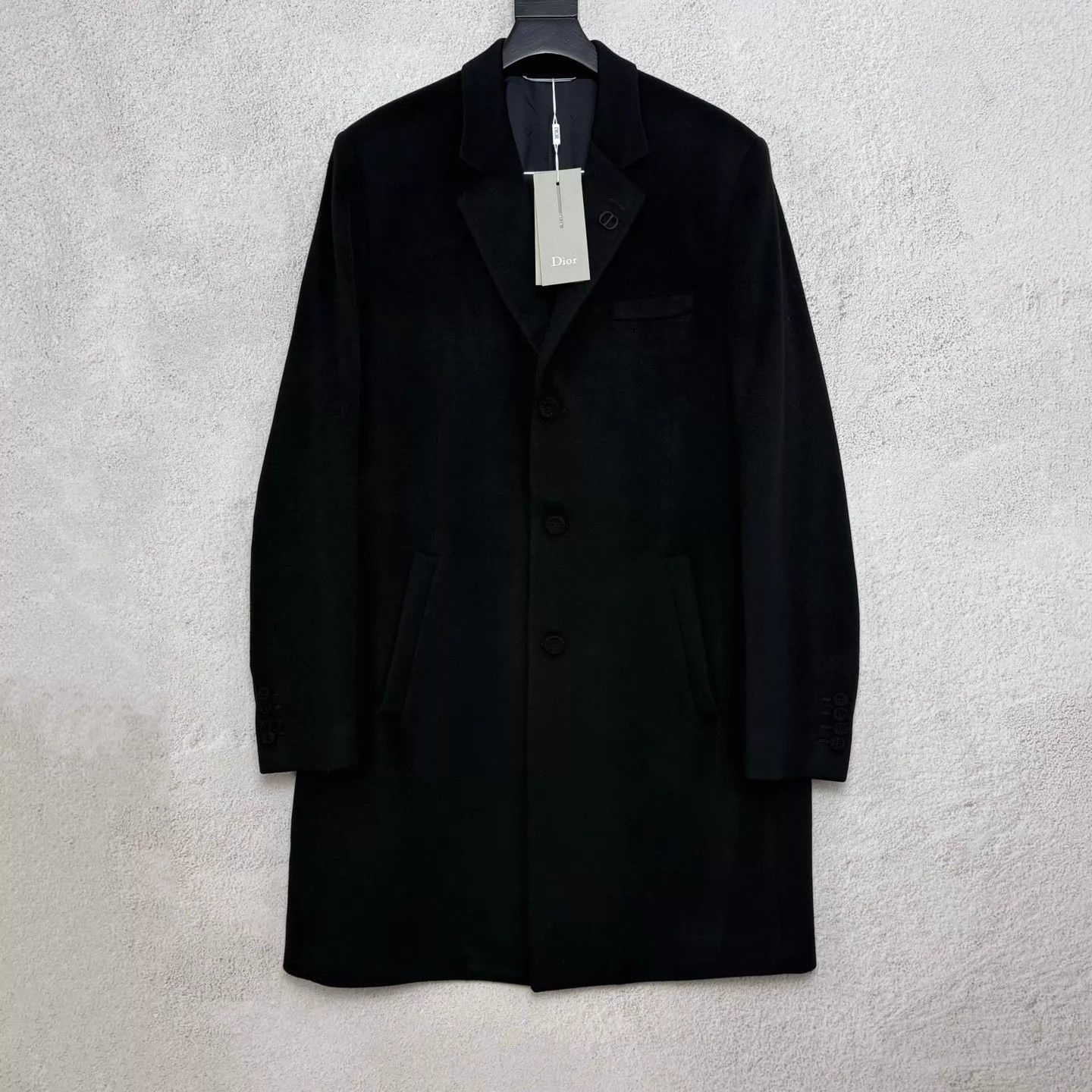 Dior Dior Black Cashmere Logo Coat 50 Size US M / EU 48-50 / 2 - 1 Thumbnail