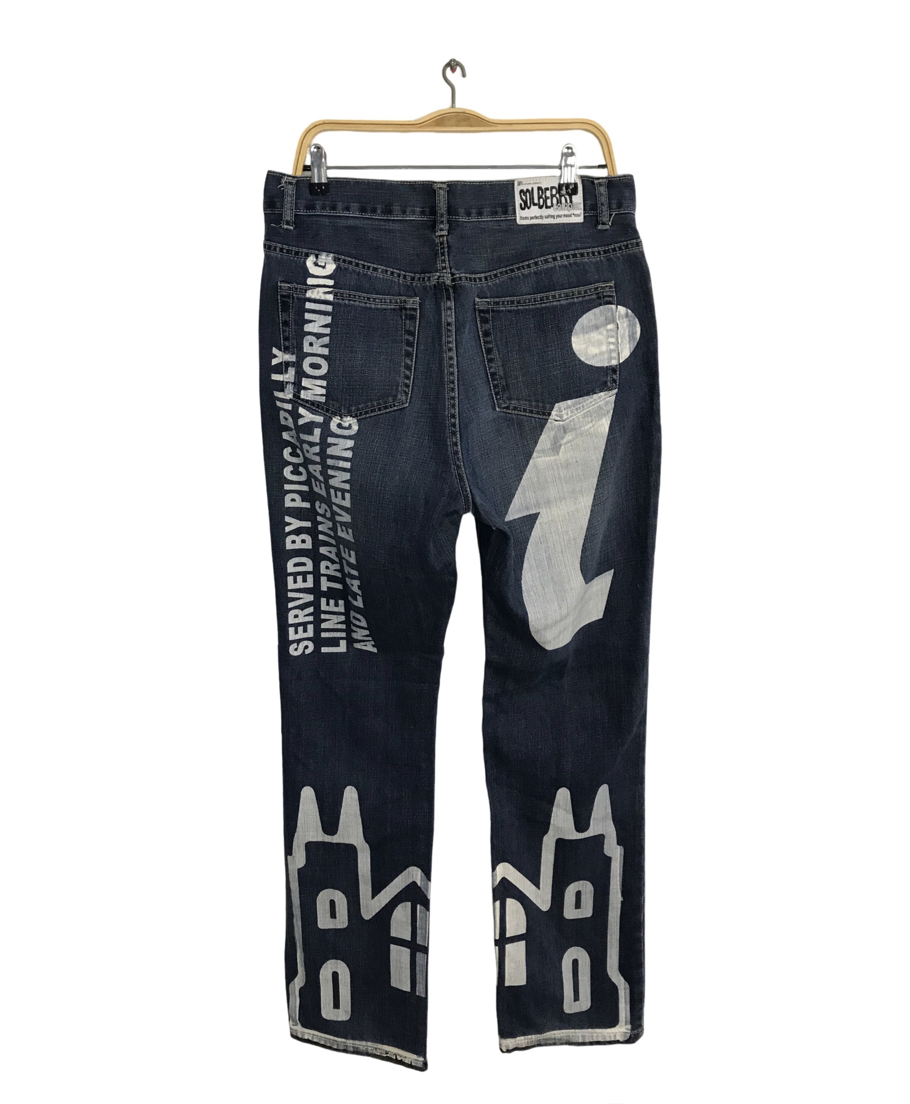 Other Solberry Complex Big Logo Printed Indigo Denim Jeans Size US 32 / EU 48 - 2 Thumbnail
