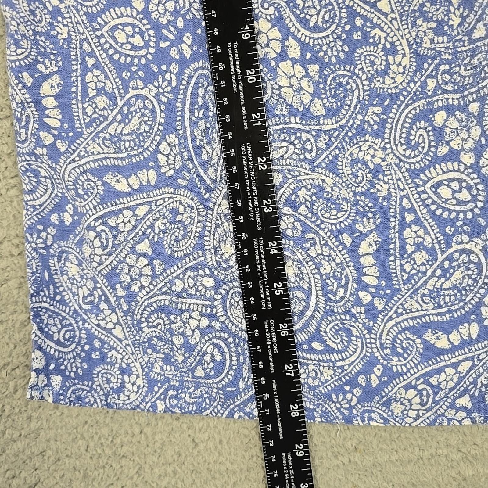 Other Carole Little Blue/White 3/4 Sleeve Linen Blend Shirt Sz 1X Size XL / US 12-14 / IT 48-50 - 9 Thumbnail