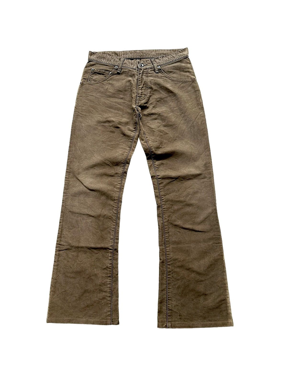 Tete Homme 00's Tete Homme moleskin mudwash khakis flared pant Size US 31 - 1 Thumbnail