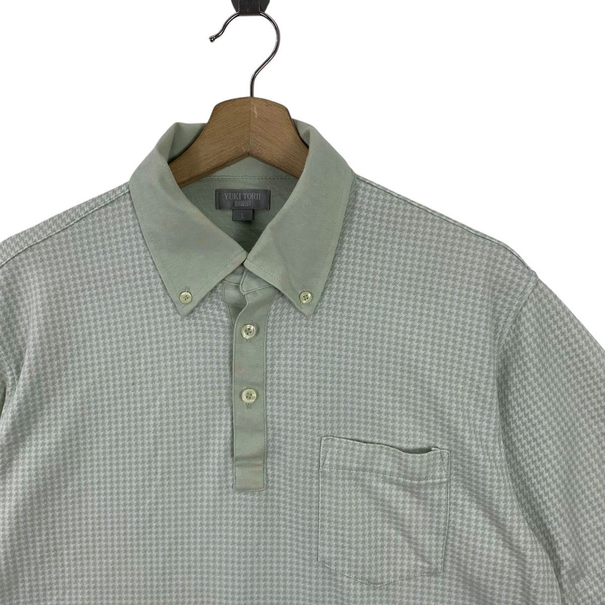 Other Vintage YUKI TORI HOMME Collection Houndstooth Tee Shirt Size US L / EU 52-54 / 3 - 4 Thumbnail