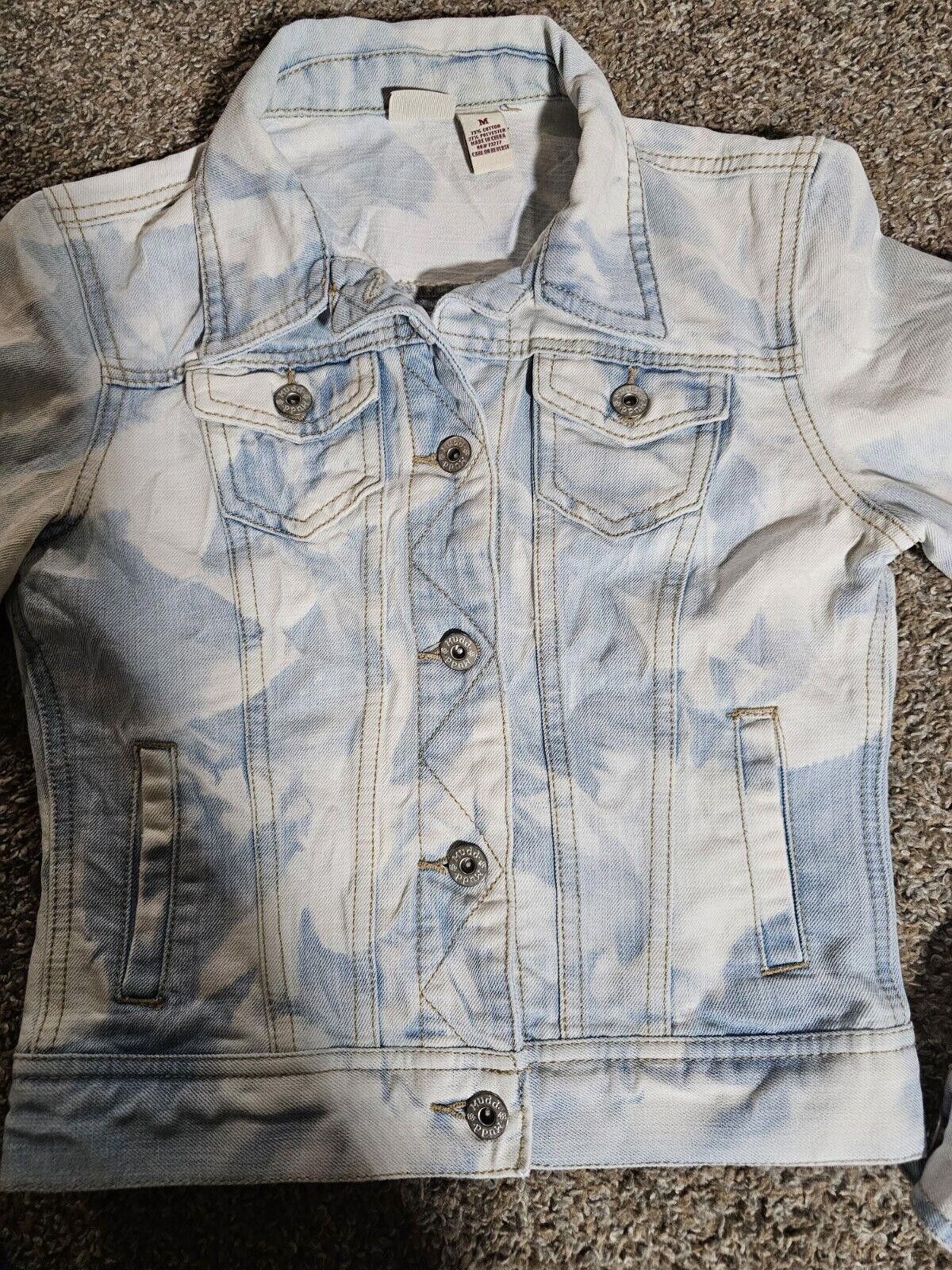 Steve Madden Mudd Womens Tie Dye Jean Jacket M Short Crop Size M / US 6-8 / IT 42-44 - 2 Thumbnail