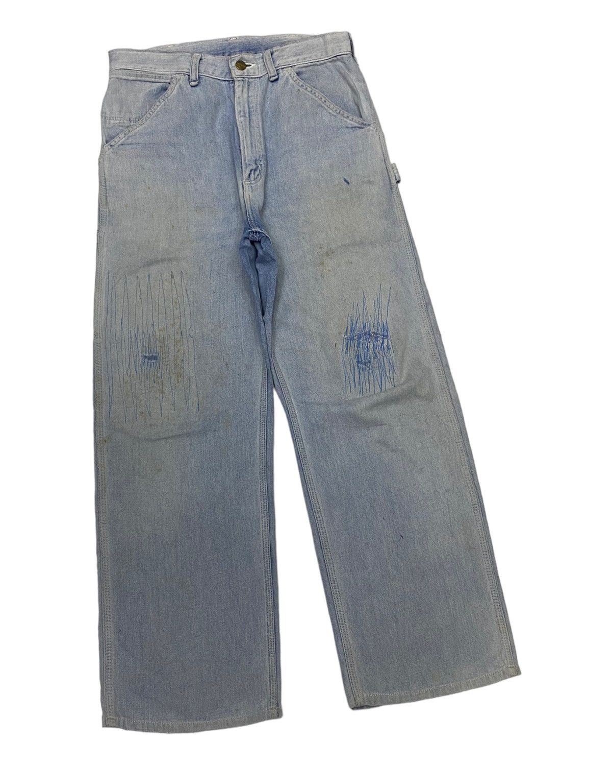 Carhartt STEALS🔥CARHARTT DISTRESS DENIM CARPENTER JEANS Size US 29 - 3 Thumbnail
