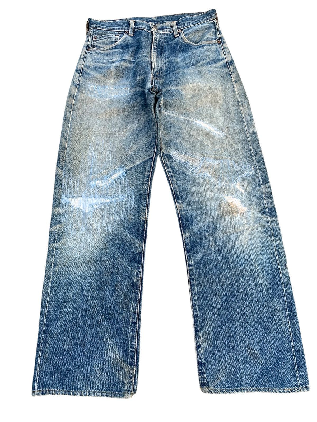 Levi's VINTAGE LEVIS 504Z BIG E TRASHER SELVEDGE DISTRESSED DENIM Size US 30 / EU 46 - 3 Thumbnail