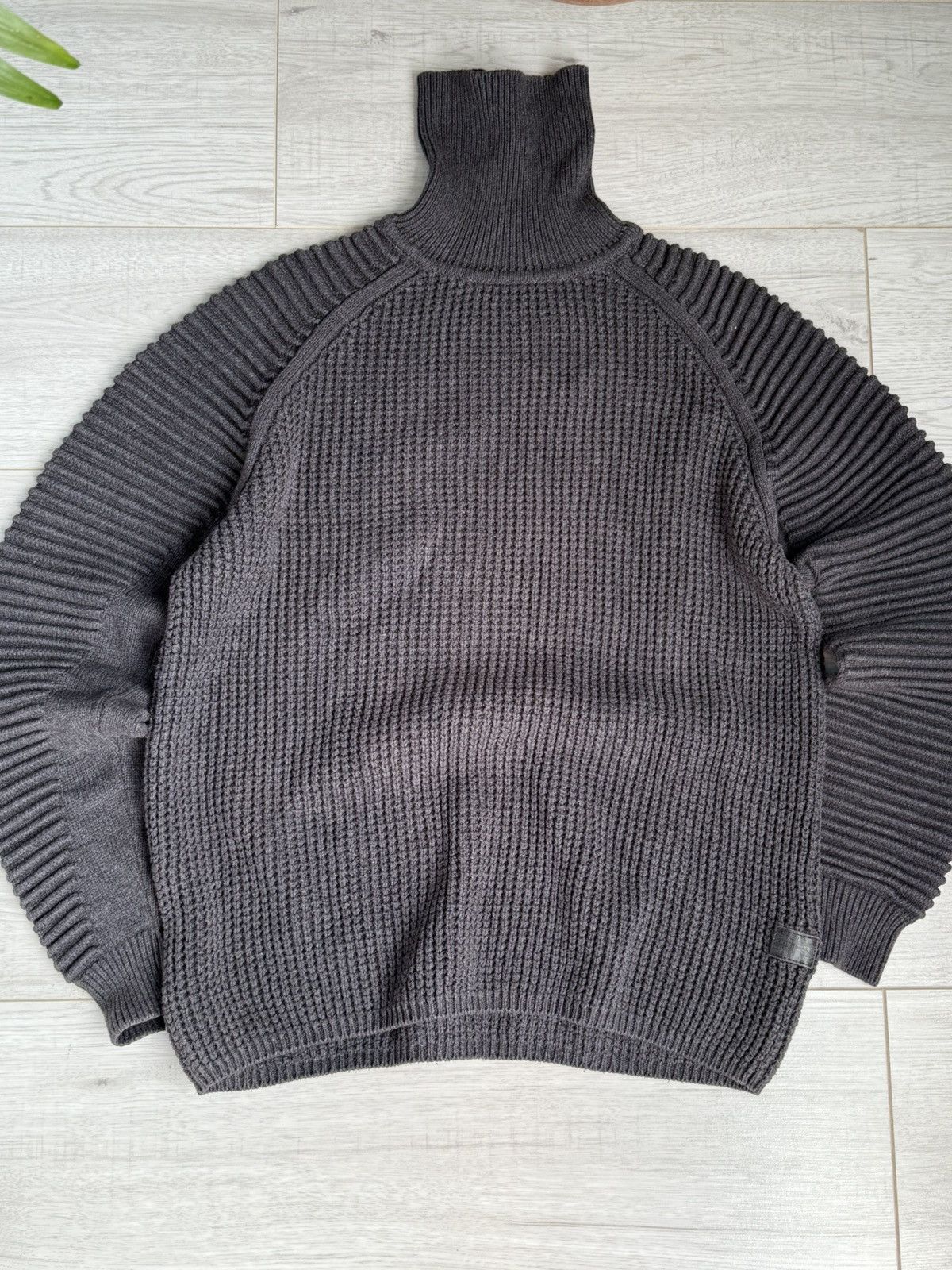 G-Star G-Star RAW Ribbed Turtleneck Sweater Chunky Knit Pullover Size US L / EU 52-54 / 3 - 2 Thumbnail