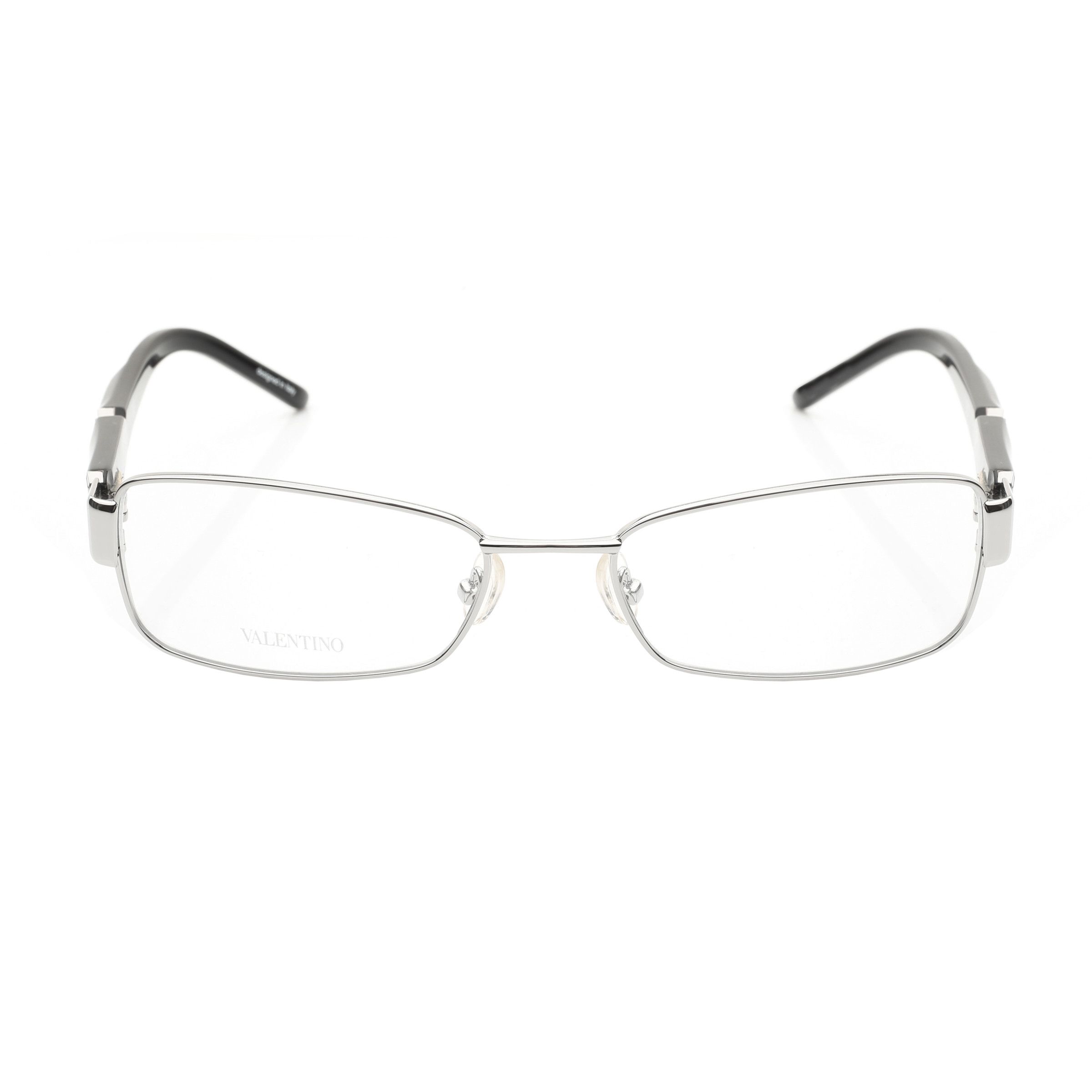 Valentino Valentino '90s Black & Silver Rectangular Glasses Size ONE SIZE - 3 Thumbnail