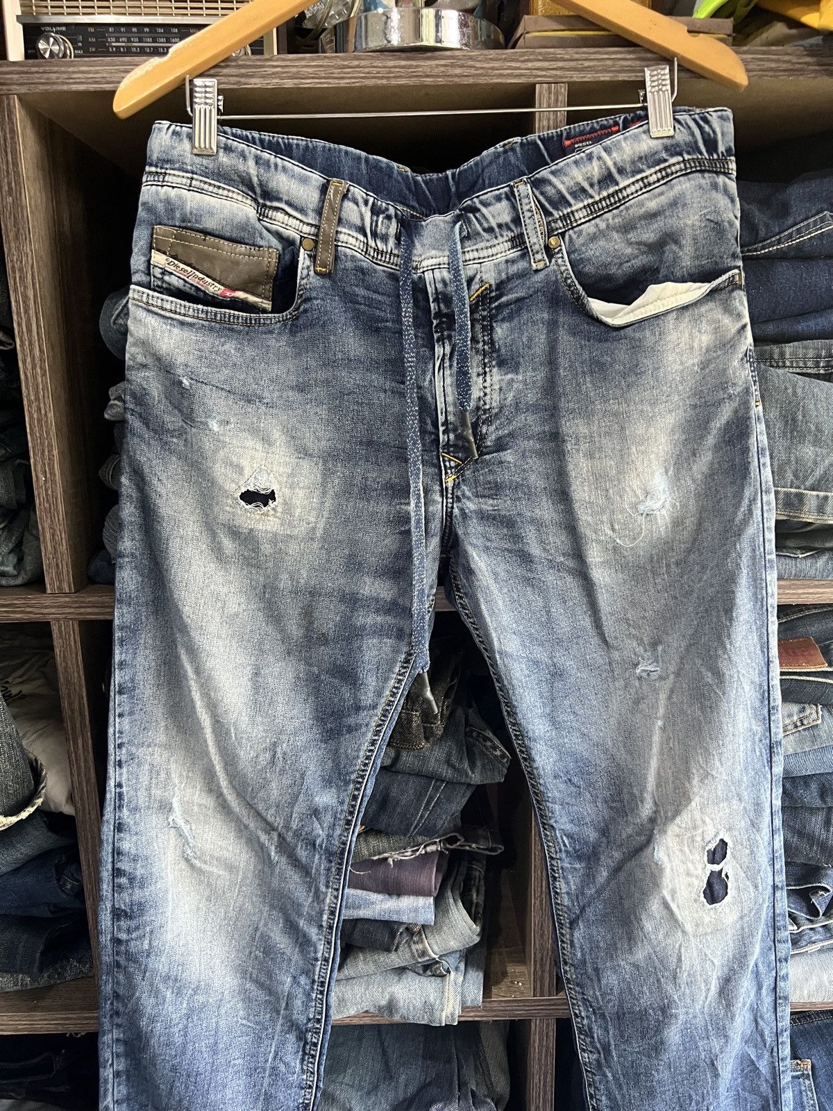 Diesel 🔥Diesel Waykee Distressed Denim Sweatpant Jogger Size US 34 / EU 50 - 4 Thumbnail
