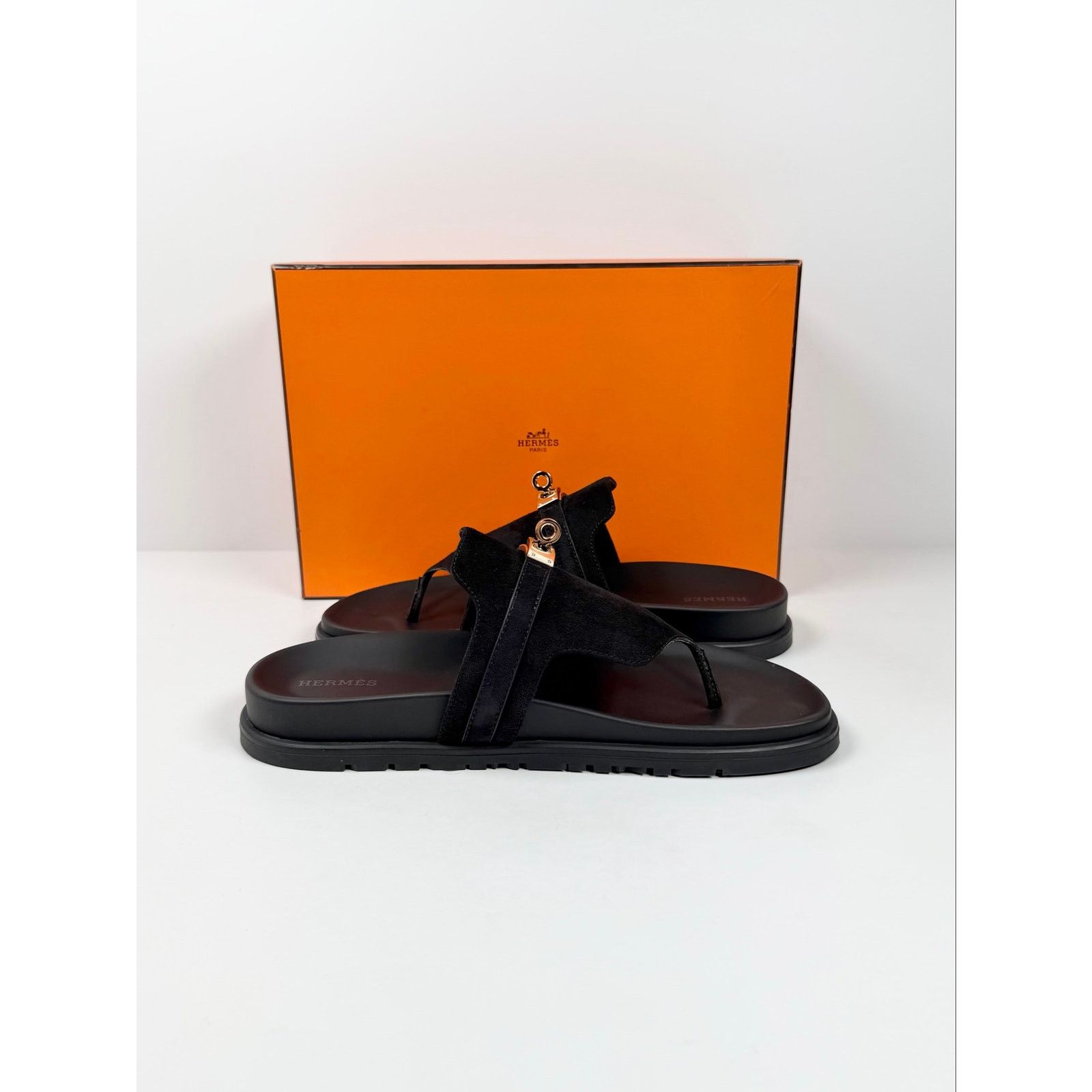 Hermes Size 39EU/9 - Hermes Empire Suede Sandals TRIED ON! Size US 9 / IT 39 - 5 Thumbnail