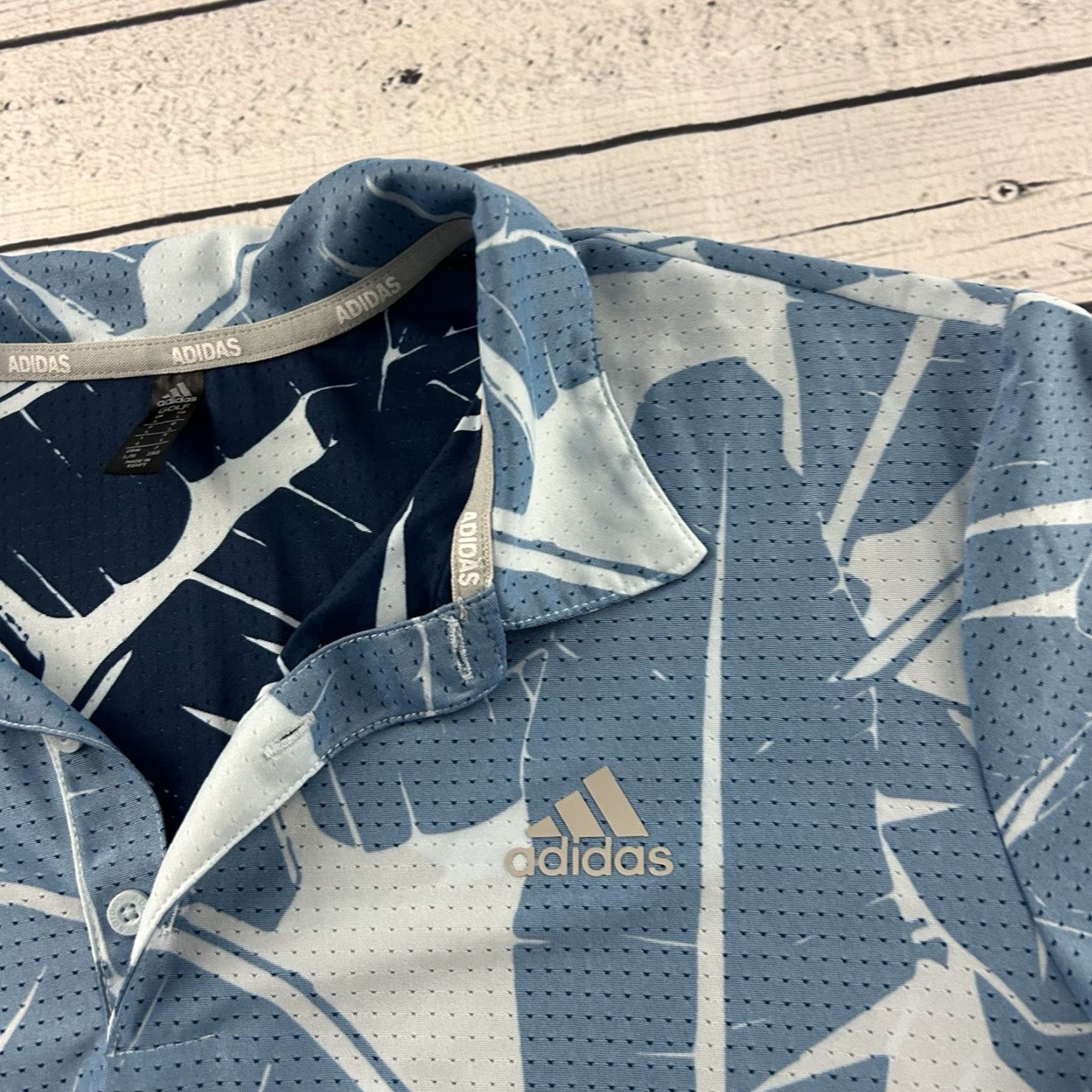 Adidas Adidas Golf Short Sleeve AOP Floral Polo Shirt Mens Large Blue Size US L / EU 52-54 / 3 - 2 Thumbnail
