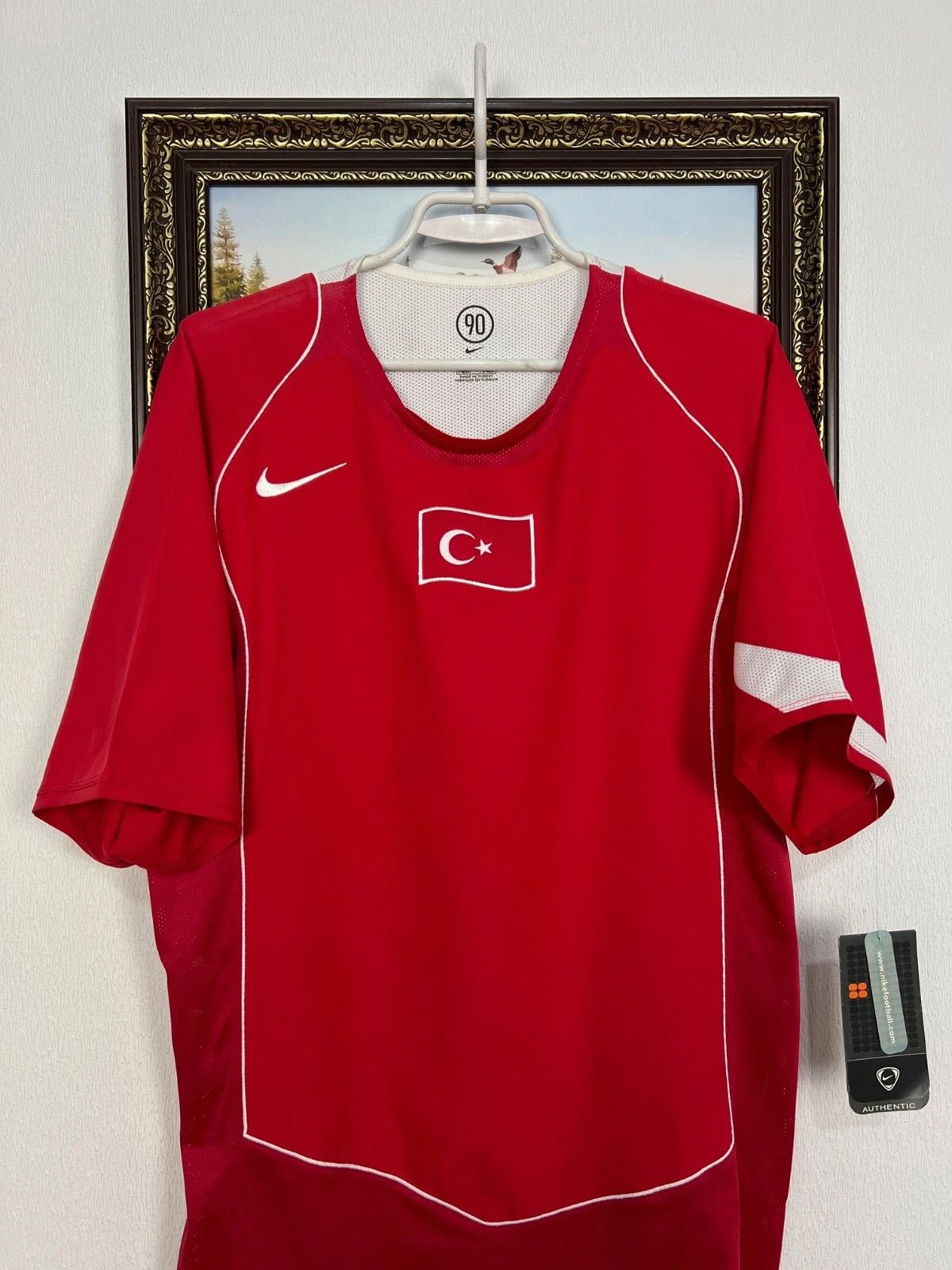 Nike Turkey Home football shirt 2004 Soccer Jersey Red Trikot Size US M / EU 48-50 / 2 - 2 Thumbnail