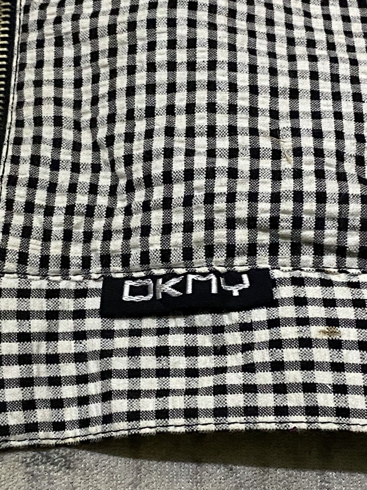 DKNY × Donna Karan × Vintage VINTAGE 90s DKNY CROPPED PLAID JACKET Size M / US 6-8 / IT 42-44 - 12 Thumbnail