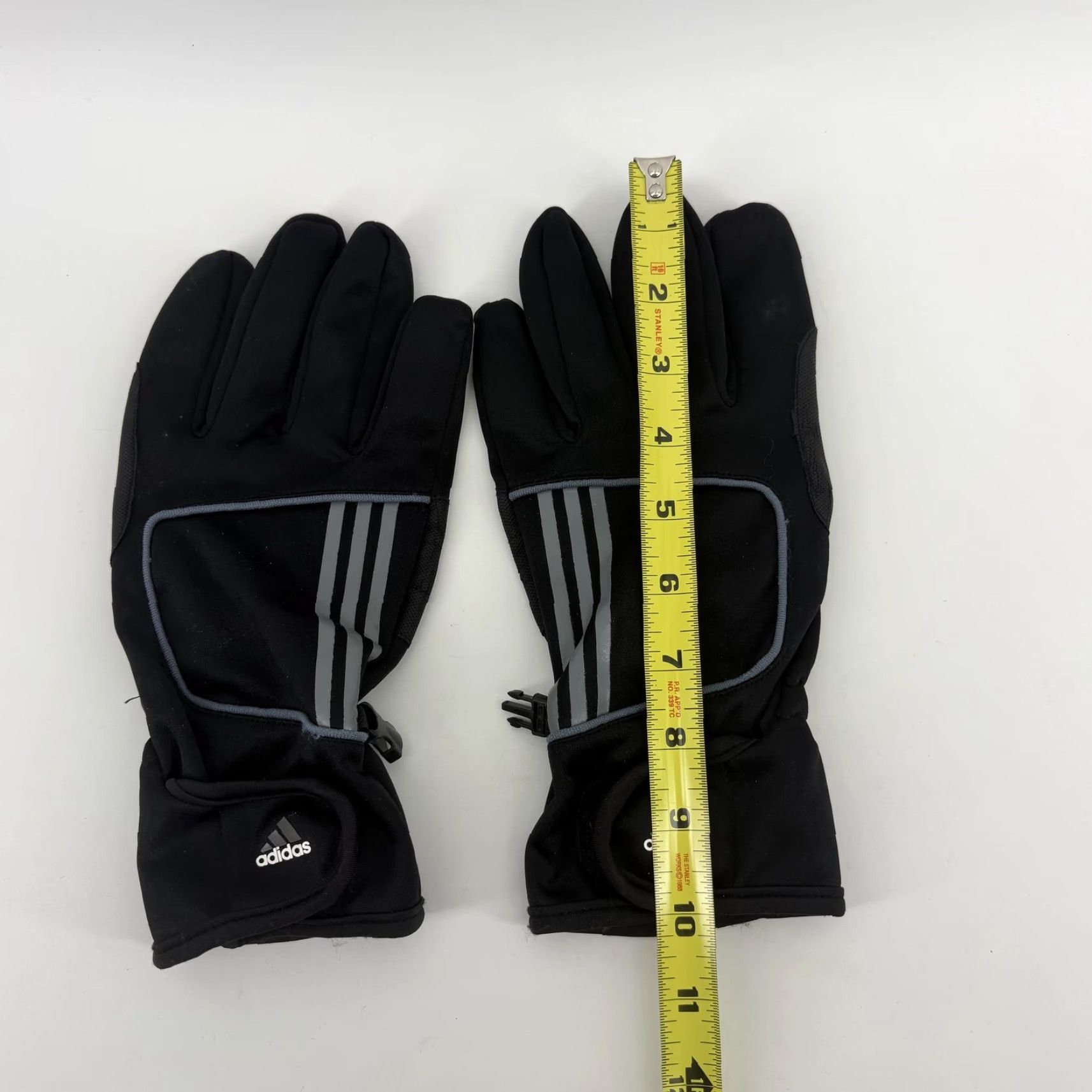 Adidas Adidas Gloves Mens L/XL 10" Black ClimaWarm Insulated Winter Glove Running Jogging Walking Outdoor Sports Grip Patches Reflective 3-Stripes Mens L/XL Size ONE SIZE - 7 Thumbnail