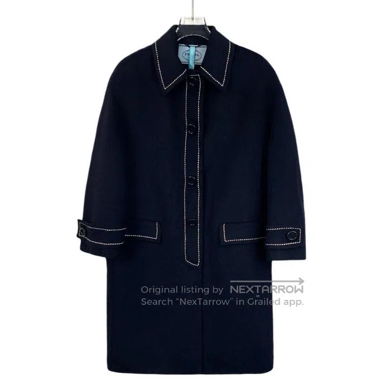 Prada Prada Black woollen lapel coat Size XXS / US 00 / IT 34 - 1 Thumbnail
