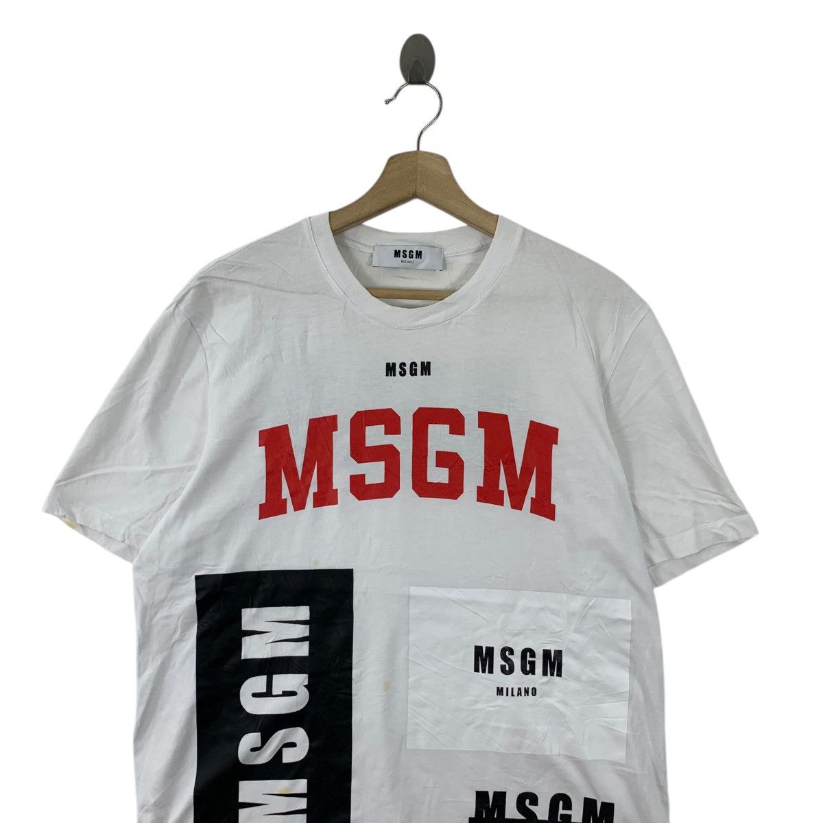 MSGM MSGM MILANO Made In ITALY Embossed Logo Patch Tee Shirt Top Size M / US 6-8 / IT 42-44 - 2 Thumbnail