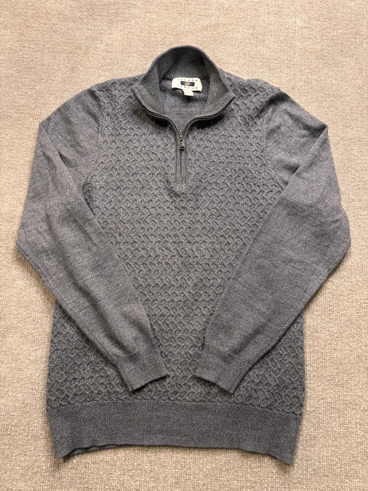 Joseph Abboud Joseph Abboud Men's Lg Gray Knit Quarter Zip Gray [713] Size US L / EU 52-54 / 3 - 2 Thumbnail
