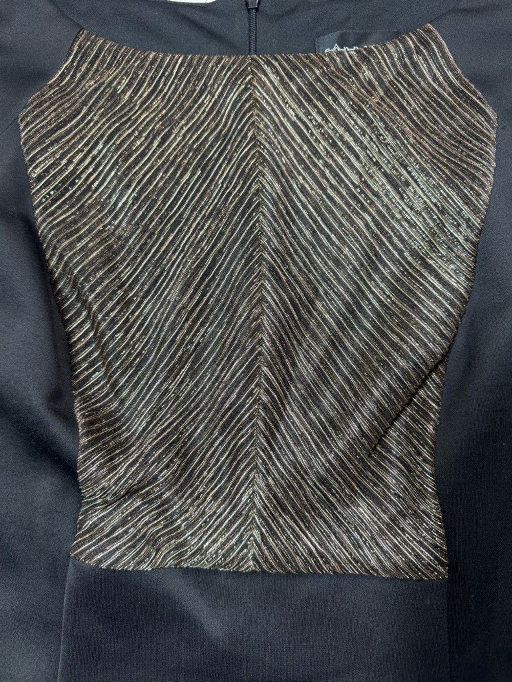 Other Connected Apparel Black Midi Dress With Metallic Front Pane Size XL / US 12-14 / IT 48-50 - 6 Thumbnail