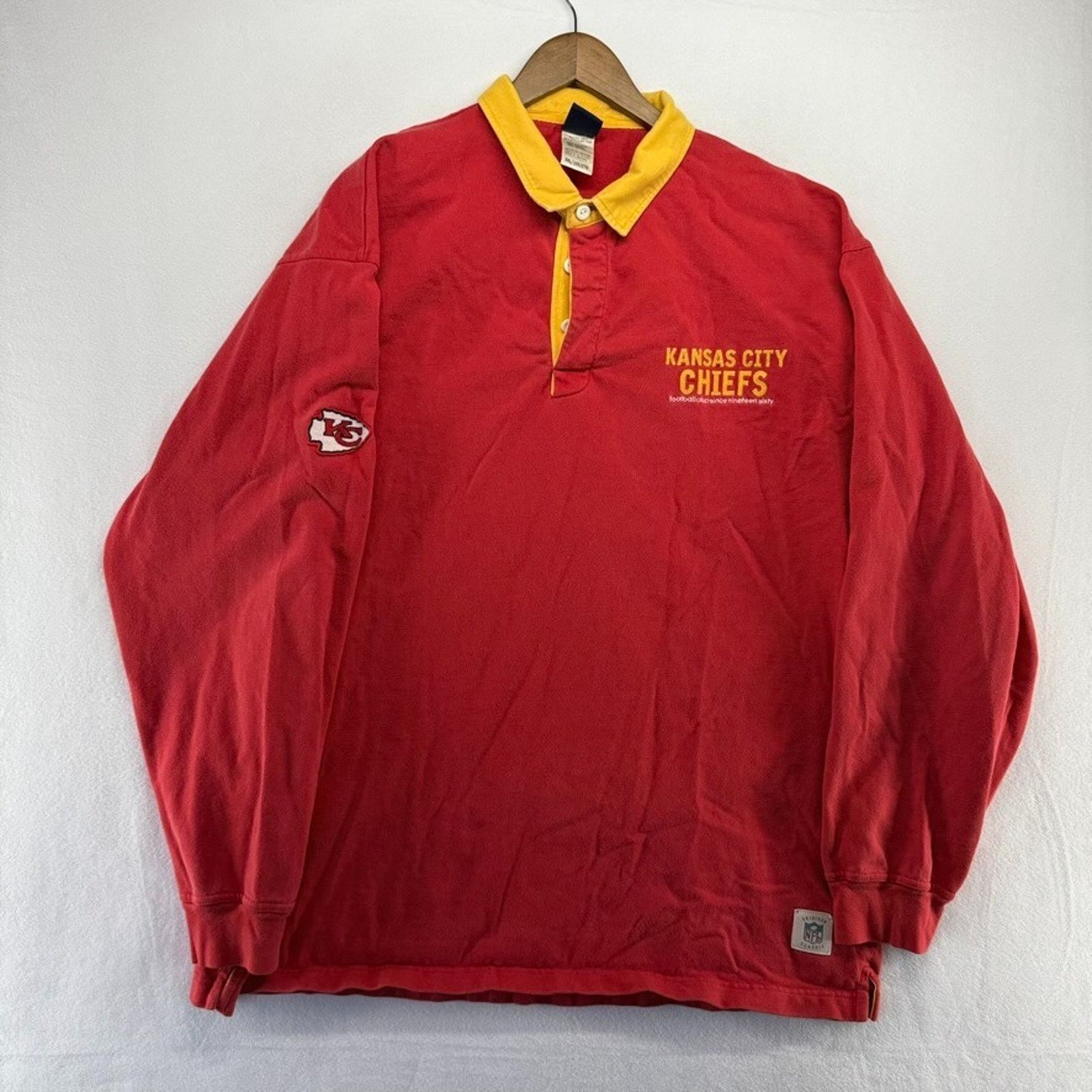 NFL × Reebok × Vintage Vintage Kansas City Chiefs Rugby Polo Shirt mens 2XL Red y2k Size US XXL / EU 58 / 5 - 2 Thumbnail