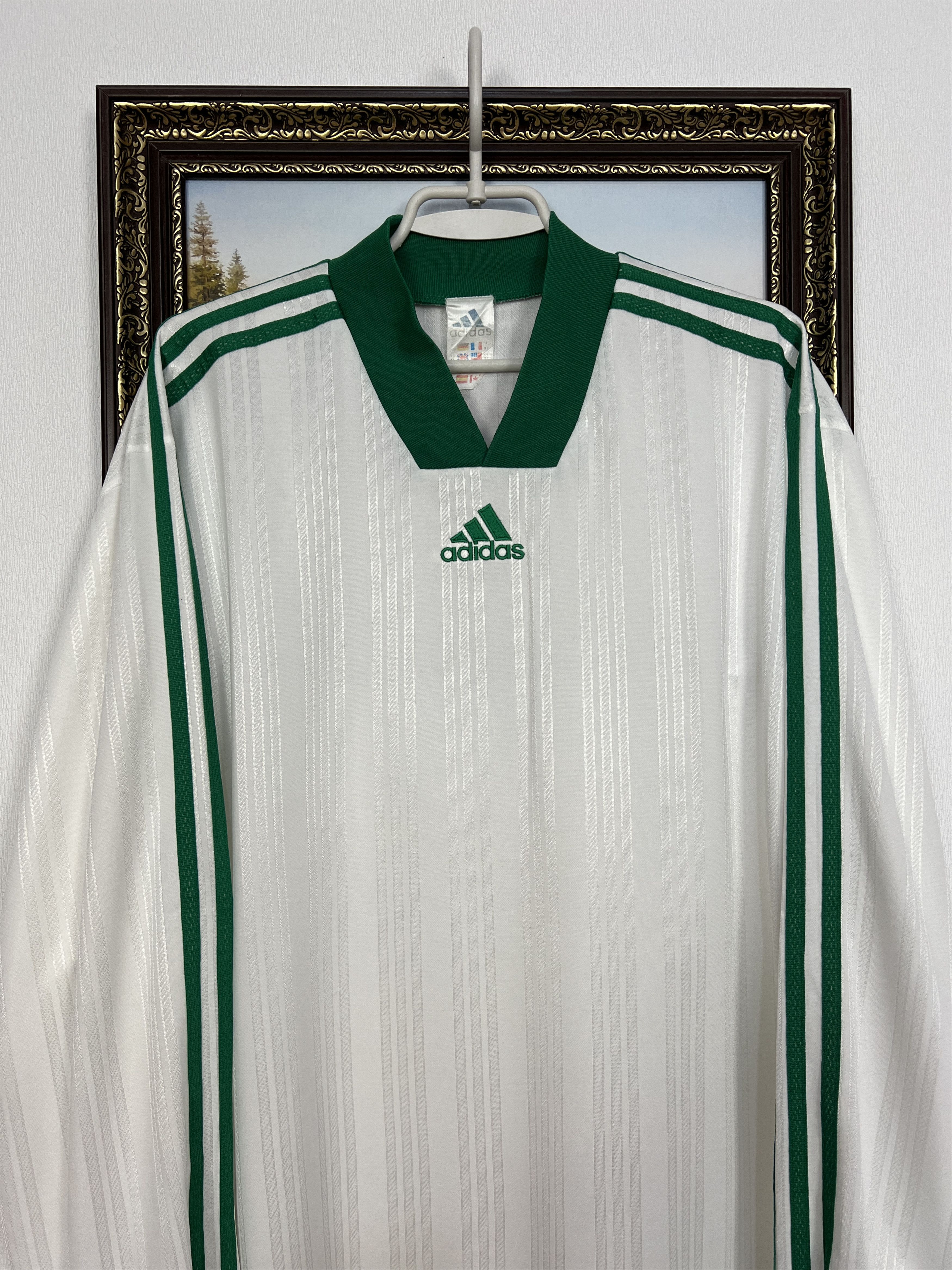 Adidas Vintage Football Template Shirt Soccer Green Long Sleeve Size US XL / EU 56 / 4 - 2 Thumbnail