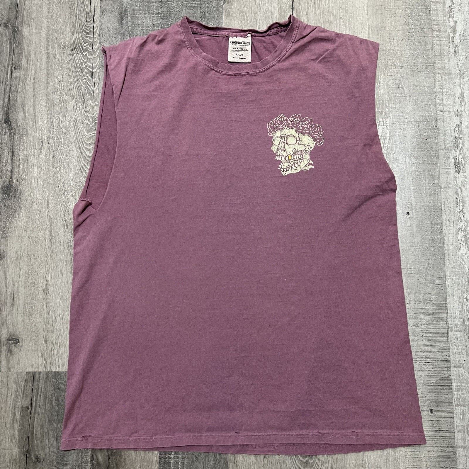 Comfort Colors Aarons Picks Grateful Dead Dancing Bear Cut Off Skull Shirt Size US L / EU 52-54 / 3 - 2 Thumbnail