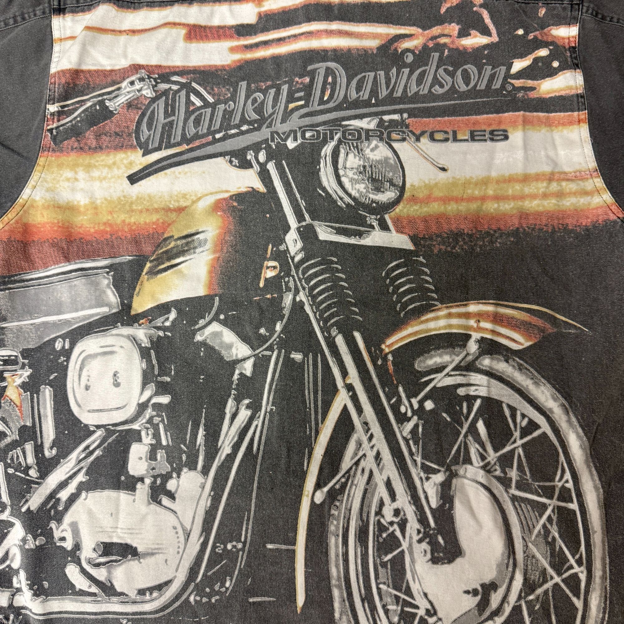 Harley Davidson 80 90s H-D DENIM Motorcycle Biker LS Jean Graphic Work Shirt Size US L / EU 52-54 / 3 - 5 Thumbnail