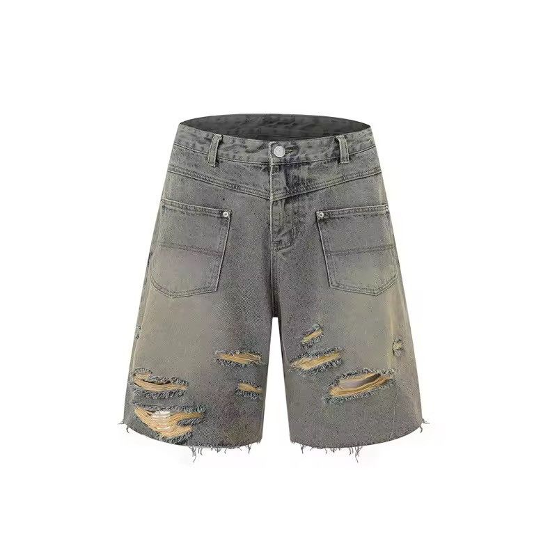 Japanese Brand × Jean Destroy Distressed Washed Loose Vintage Retro Shorts Size US 29 - 7 Thumbnail