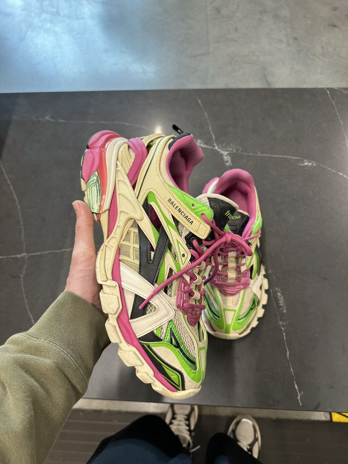 Balenciaga Balenciaga track 2.0 pink green Size US 10 / EU 43 - 1 Thumbnail