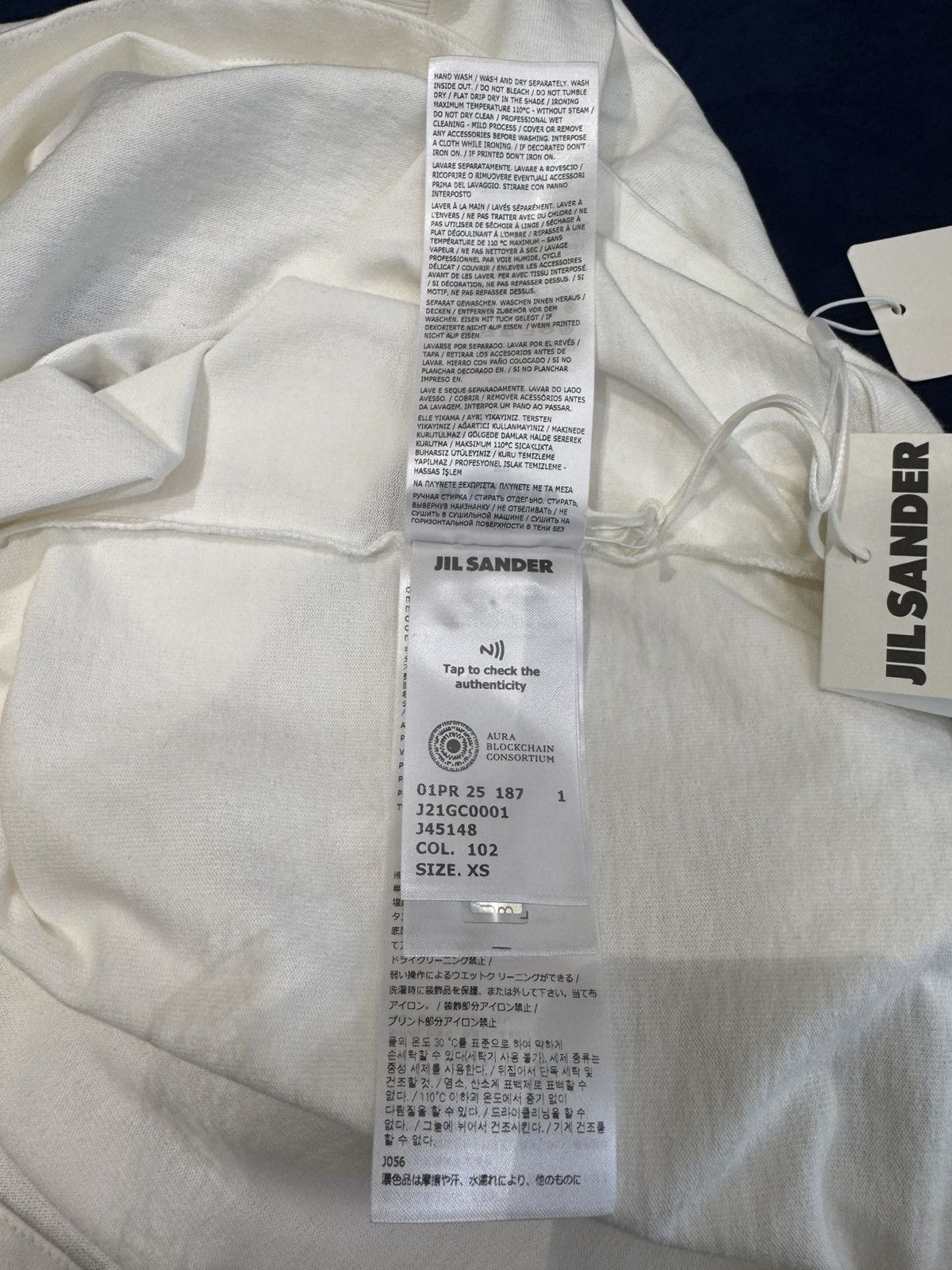 Jil Sander NWT Contrast Logo Oversized Crew Neck T-Shirt - WHITE, XS Size US XS / EU 42 / 0 - 6 Thumbnail