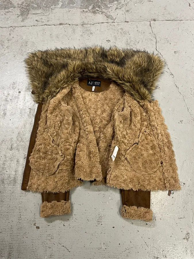 Armani Armani Faux Fur Collar Brown Leather Jacket Size M / US 6-8 / IT 42-44 - 10 Thumbnail