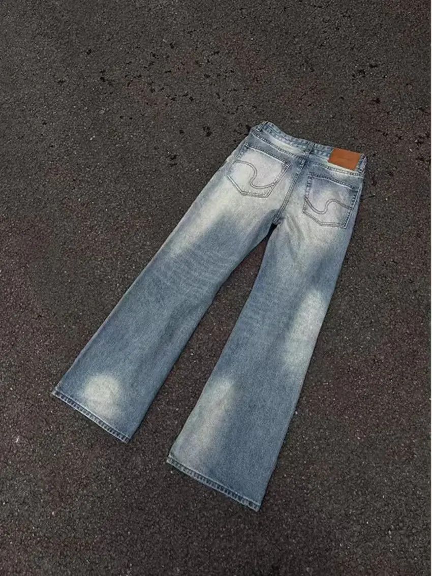 Designer × Japanese Brand Washed Faded Blue Wide Leg Denim Trousers Size US 30 / EU 46 - 4 Thumbnail