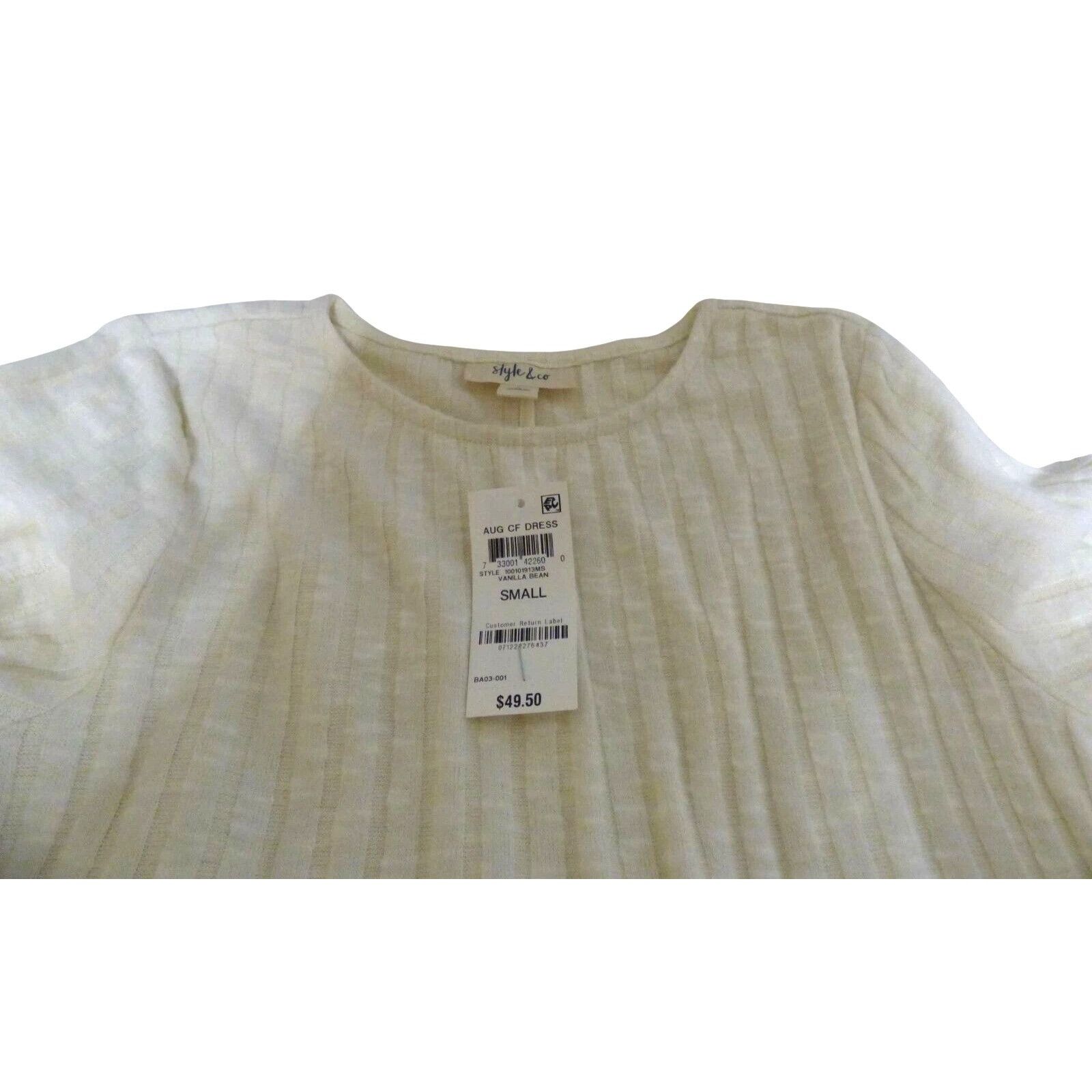 Style & Co Style & Co Hacci Ribbed Brushed Swing Dress, Vanilla Bean, S Size S / US 4 / IT 40 - 6 Thumbnail